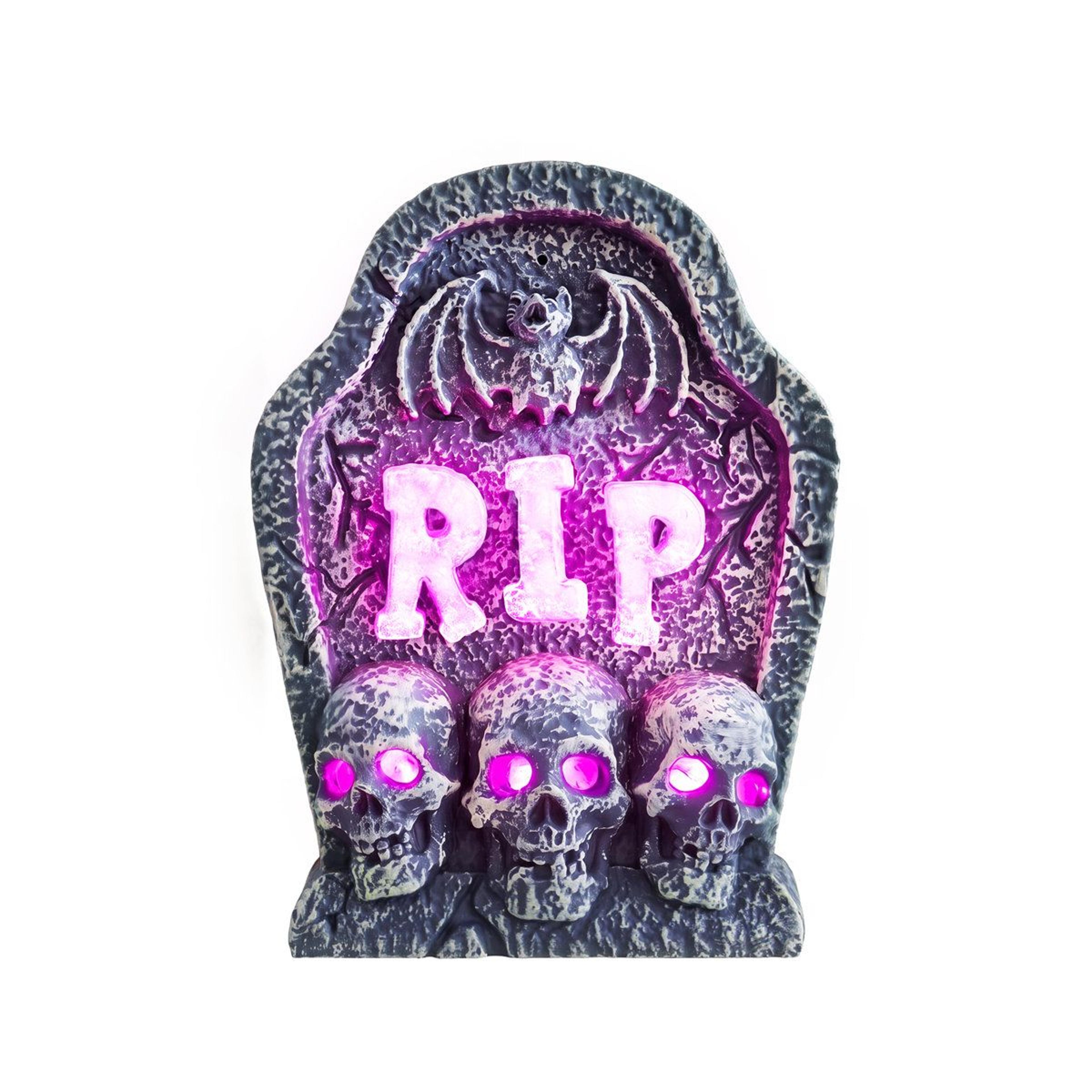 Halloween RIP Tombstone Decoration With Purple LED Light For Indoor Display 1