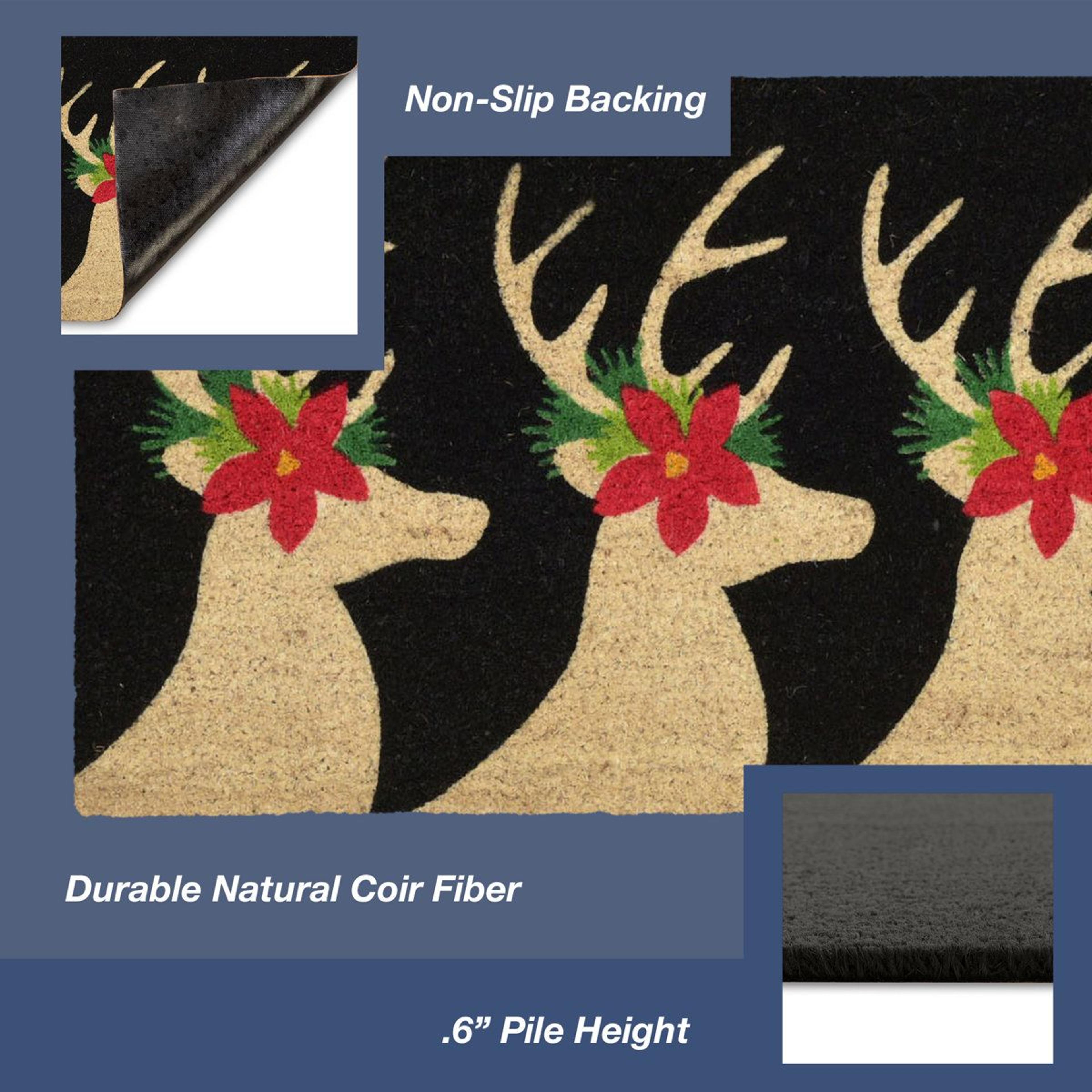 Non Slip Christmas Doormat With Deer Design For Outdoor Entryways 1