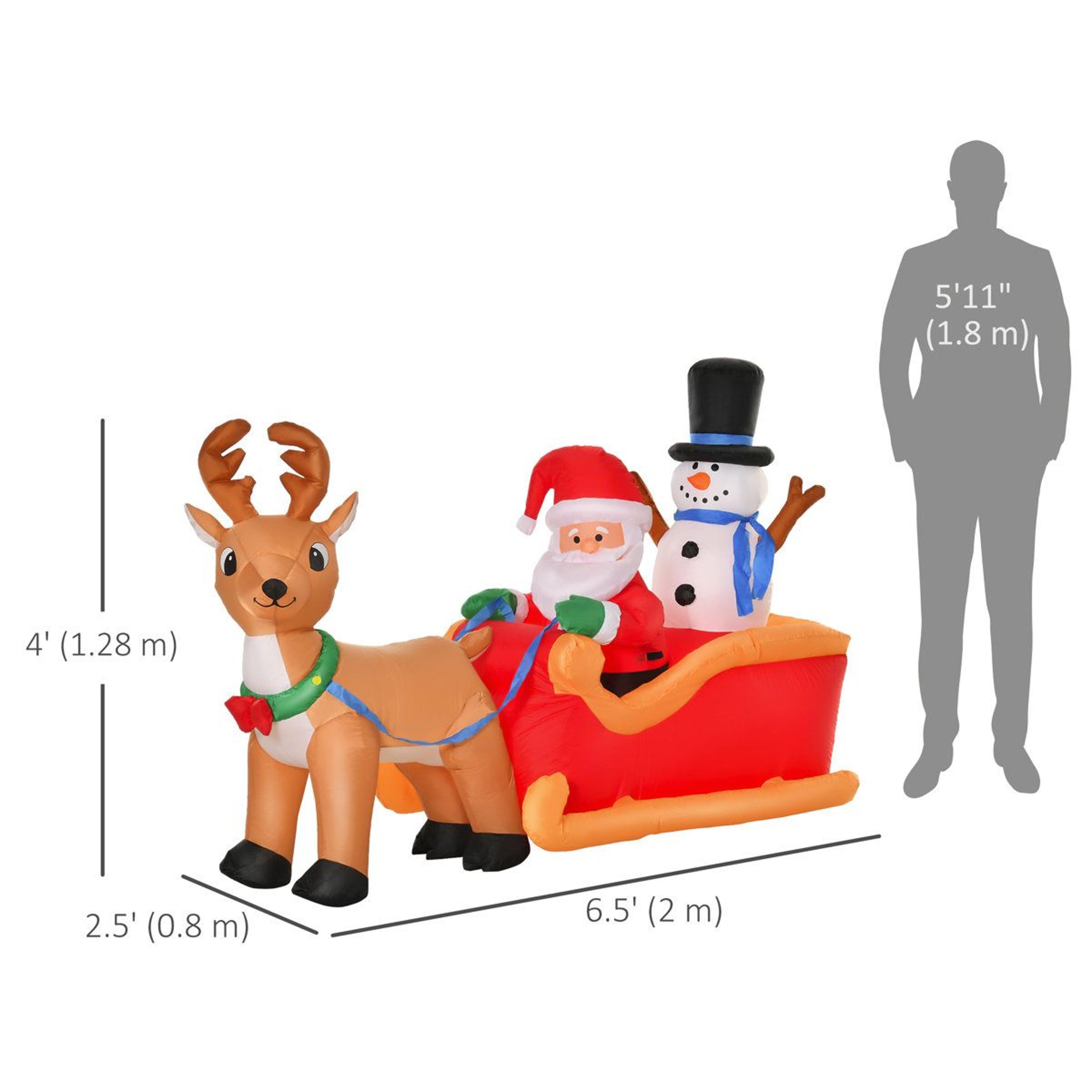 Inflatable Santa Claus Christmas Outdoor Decoration With LED Lights 8