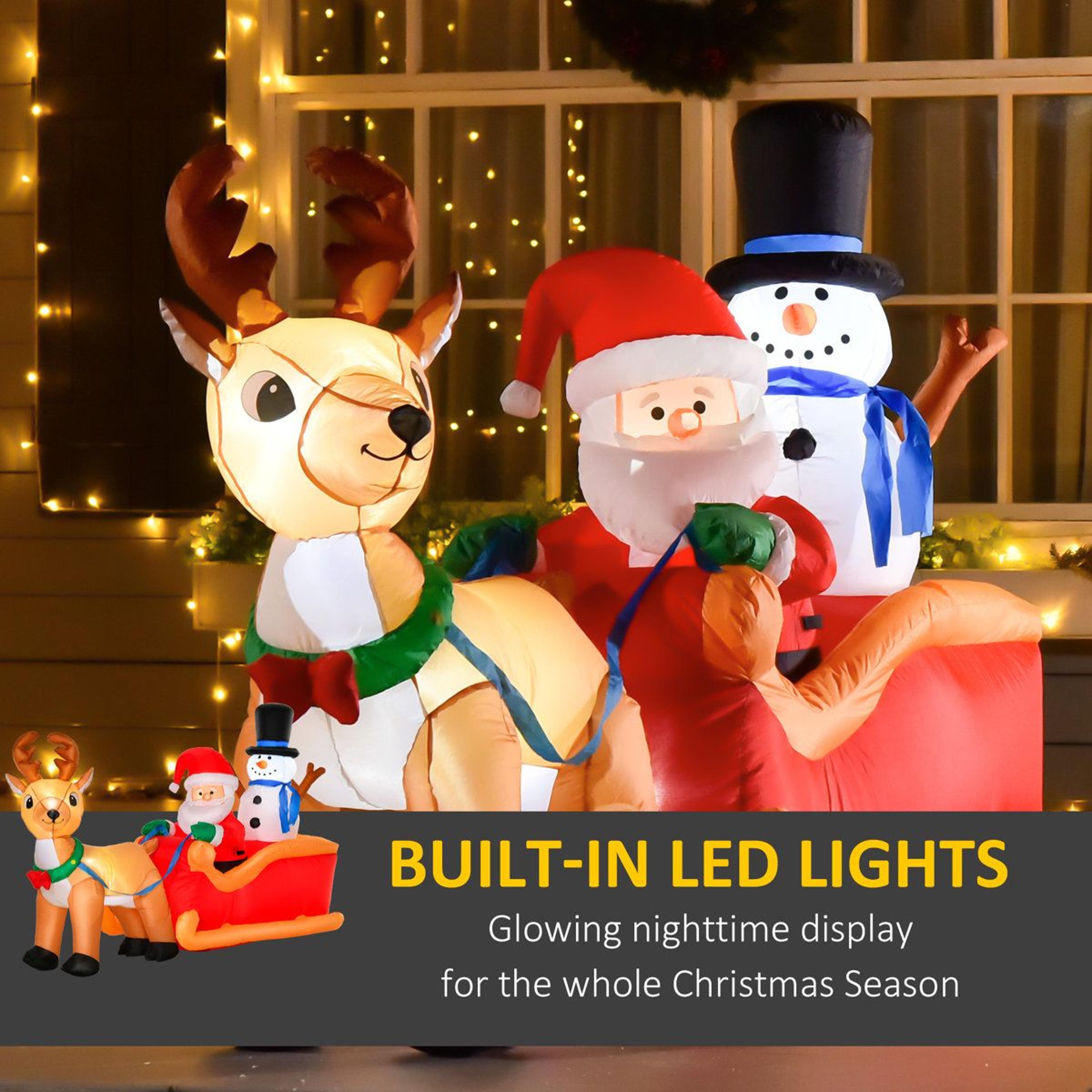 Inflatable Santa Claus Christmas Outdoor Decoration With LED Lights 2