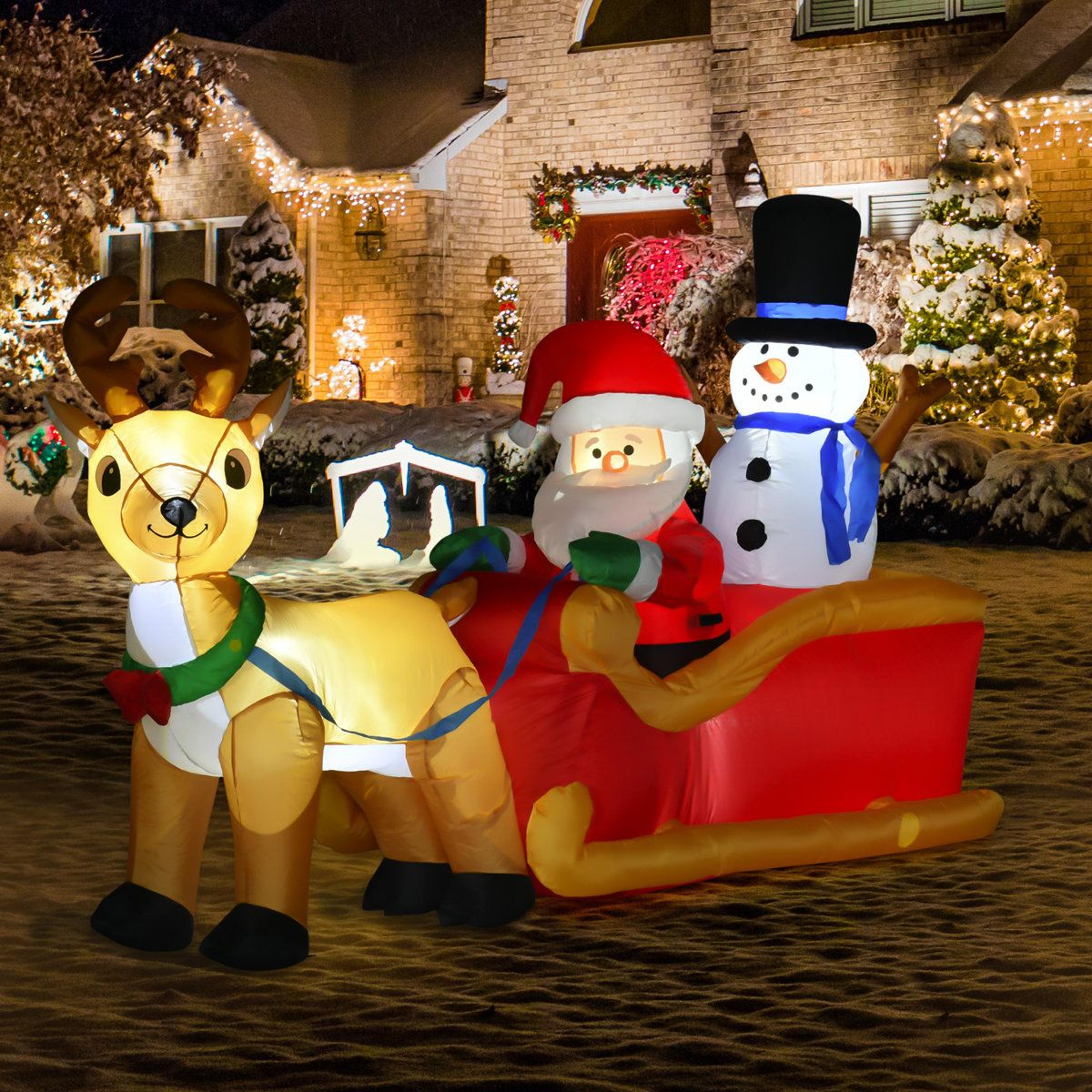 Inflatable Santa Claus Christmas Outdoor Decoration With LED Lights 1