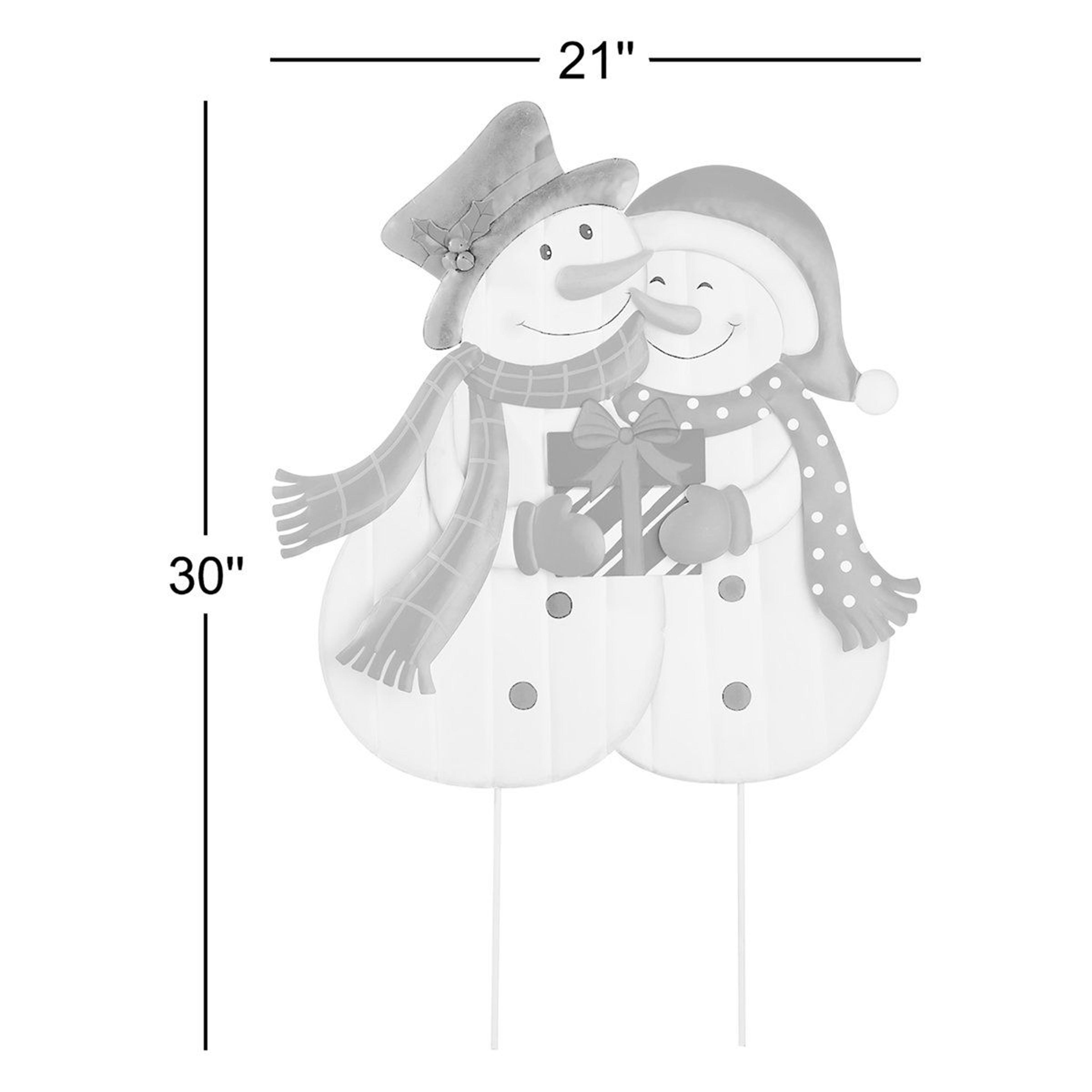 Metal Snowman Yard Stake And Wall Decor 30Inch Christmas Decoration 9