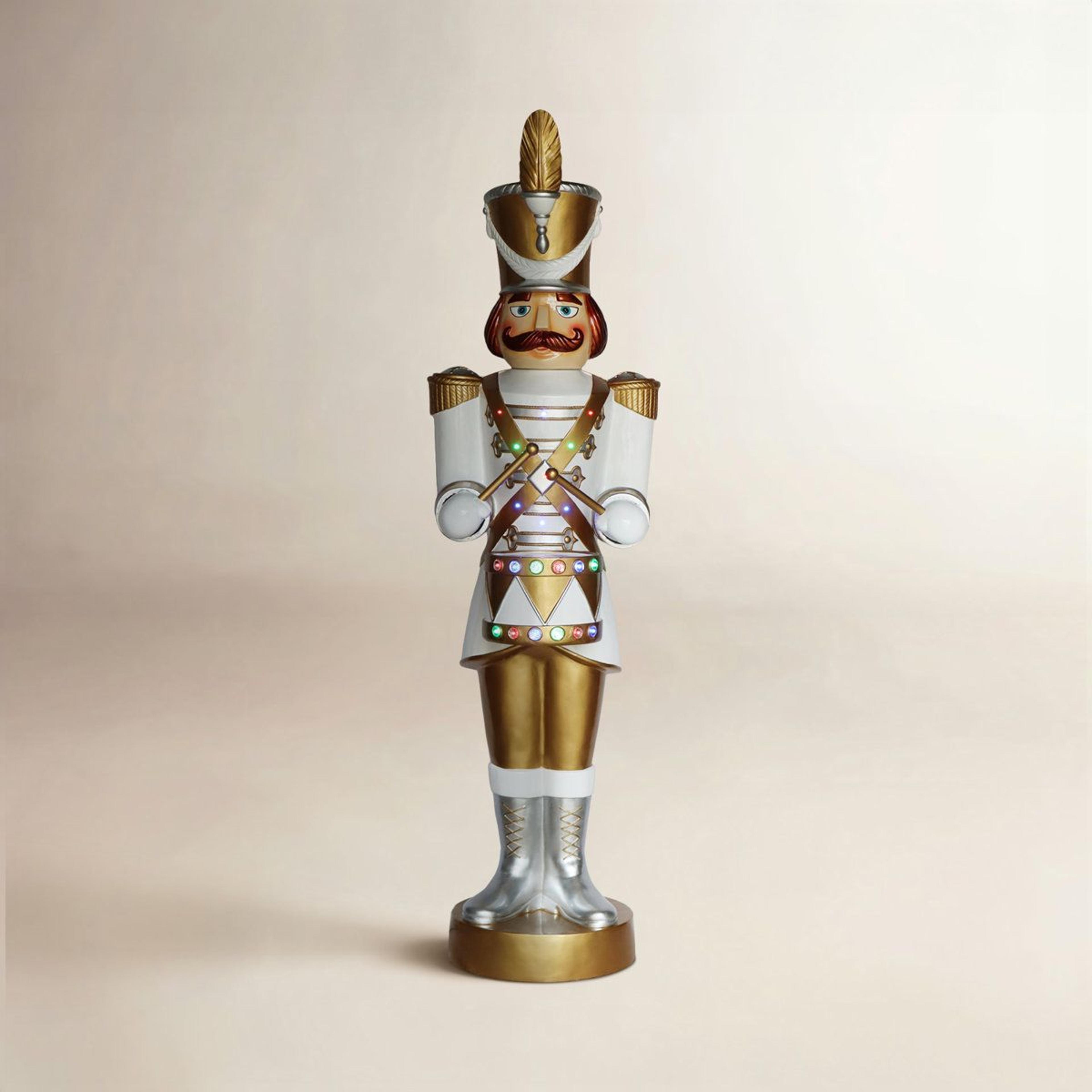 Animated Christmas Nutcracker Figurine With LED Lights Music And Motion Sensor 9