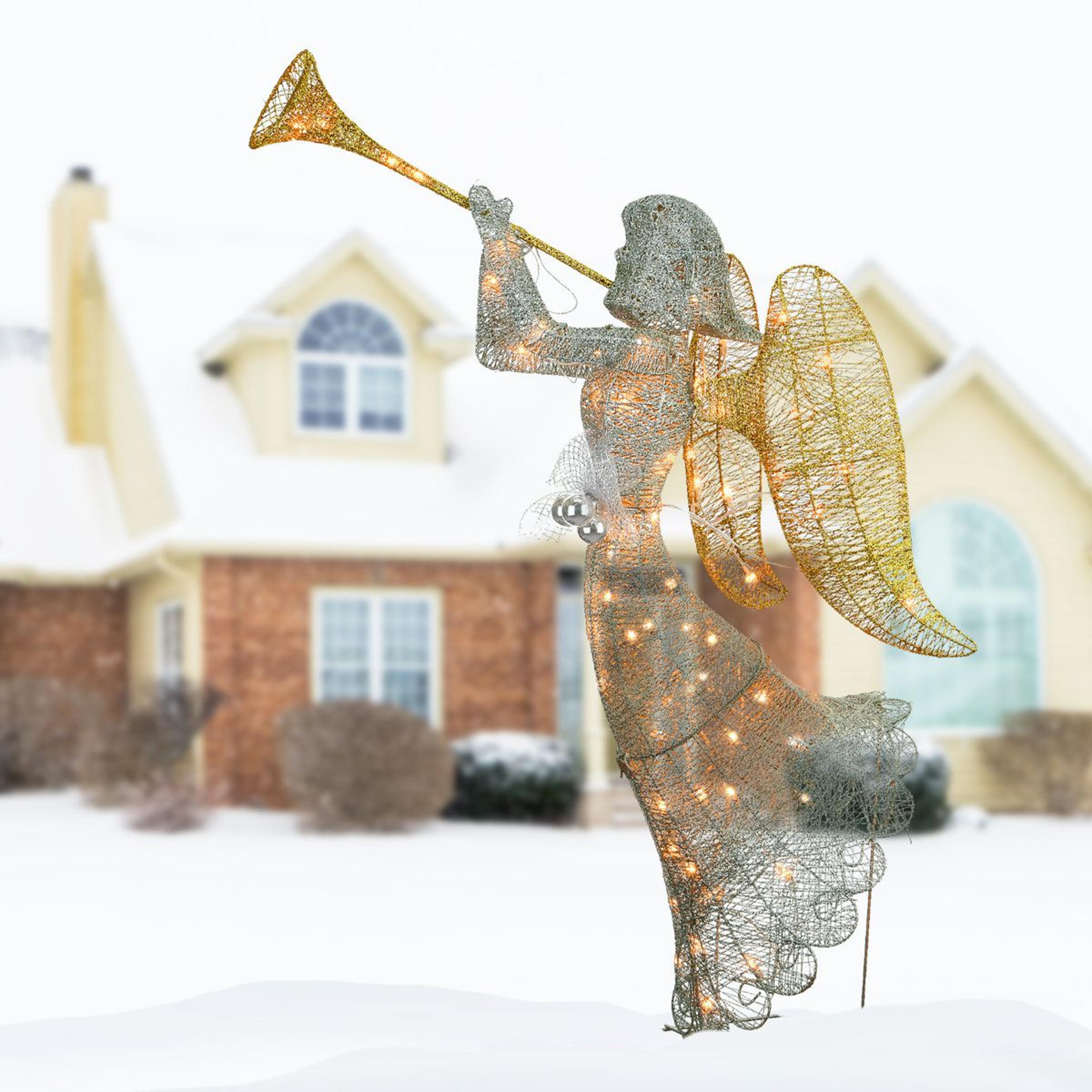 lighted christmas angel yard decoration with 70 white led lights
