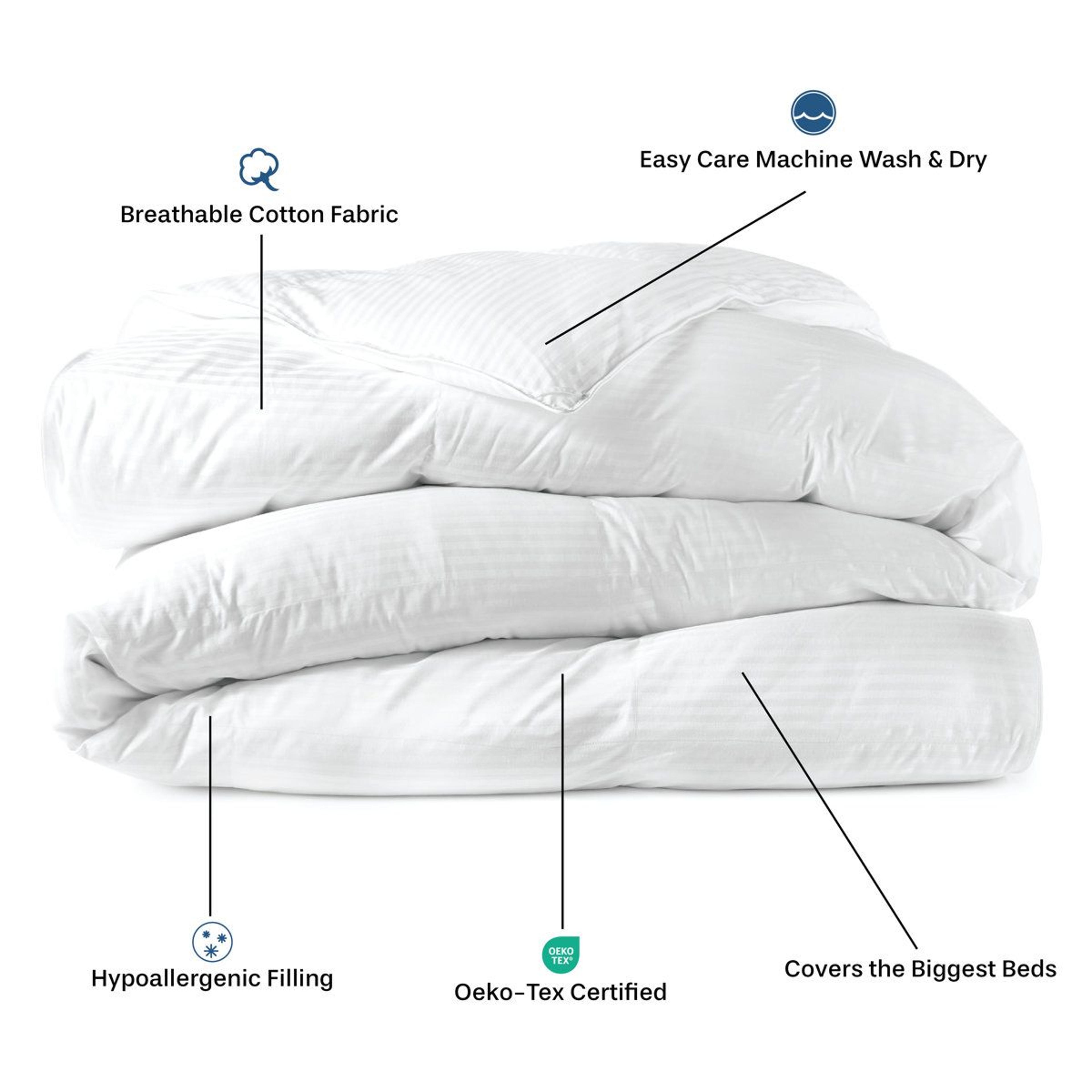 Oversized King Down Alternative Comforter White All Season Bedding 1