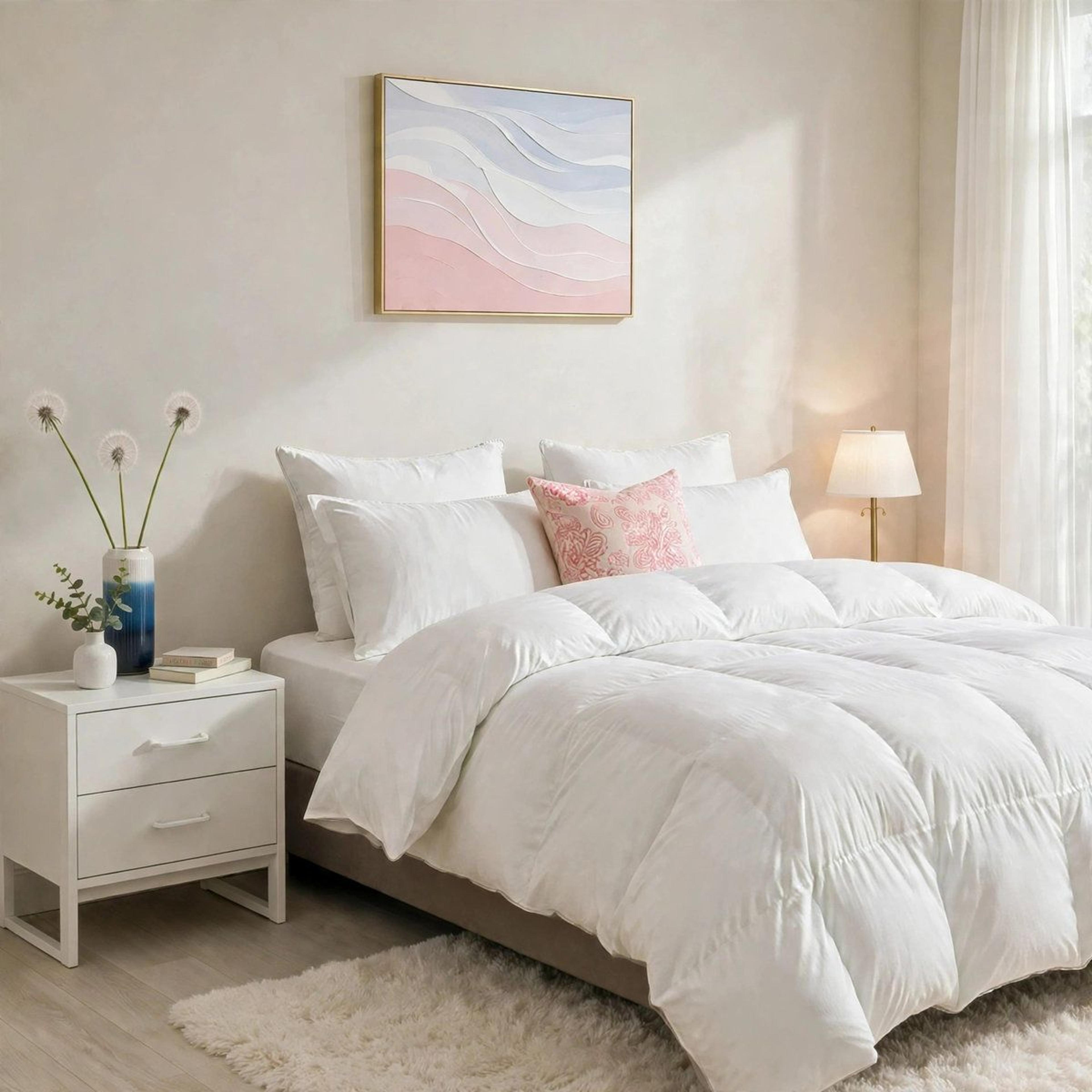 Fill Power Goose Down Blend Comforter All Season Cotton Blend Duvet Insert 9