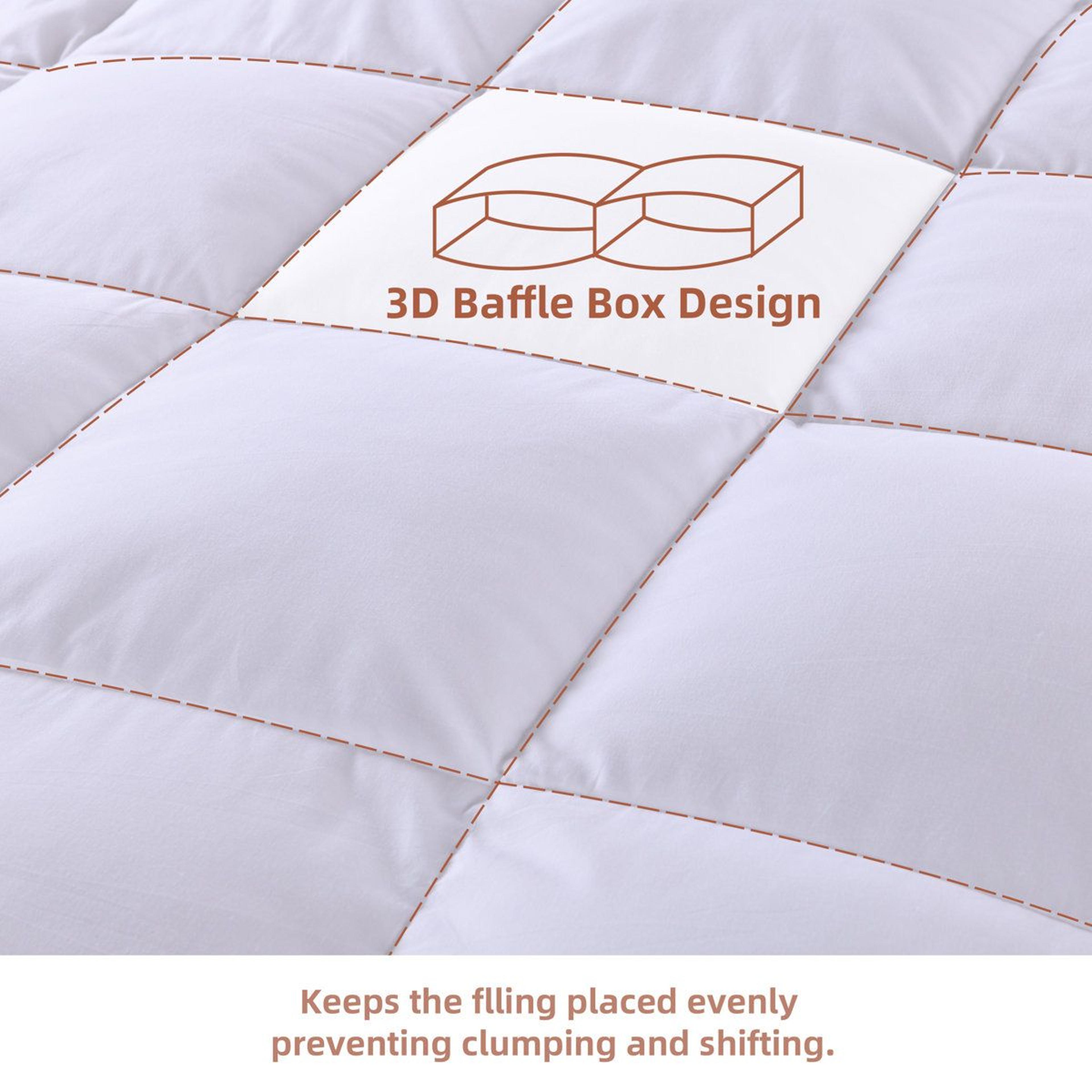 King Down Feather Blend Comforter With Cotton Cover All Season Duvet Insert 4