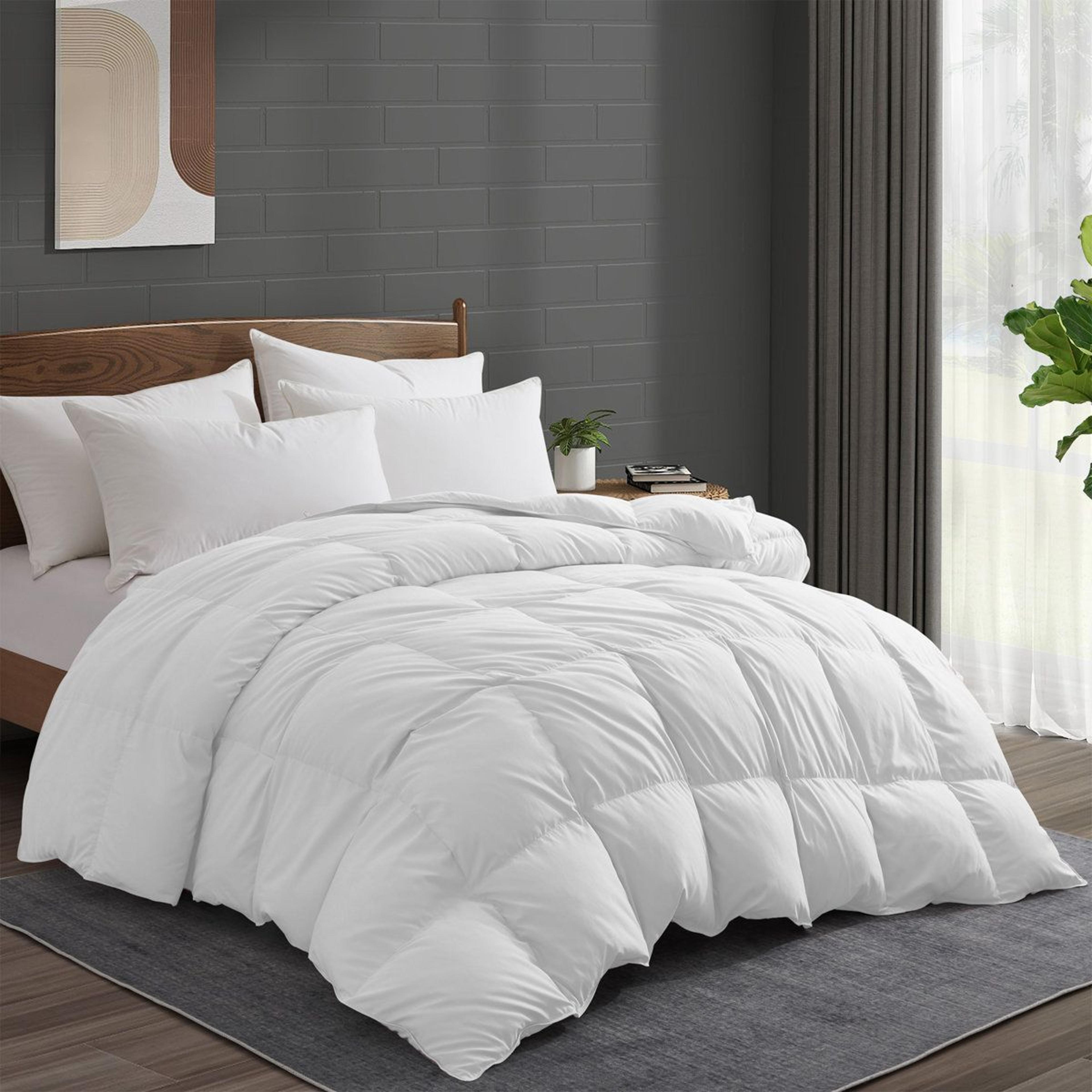 all season down feather fiber comforter duvet insert queen size white