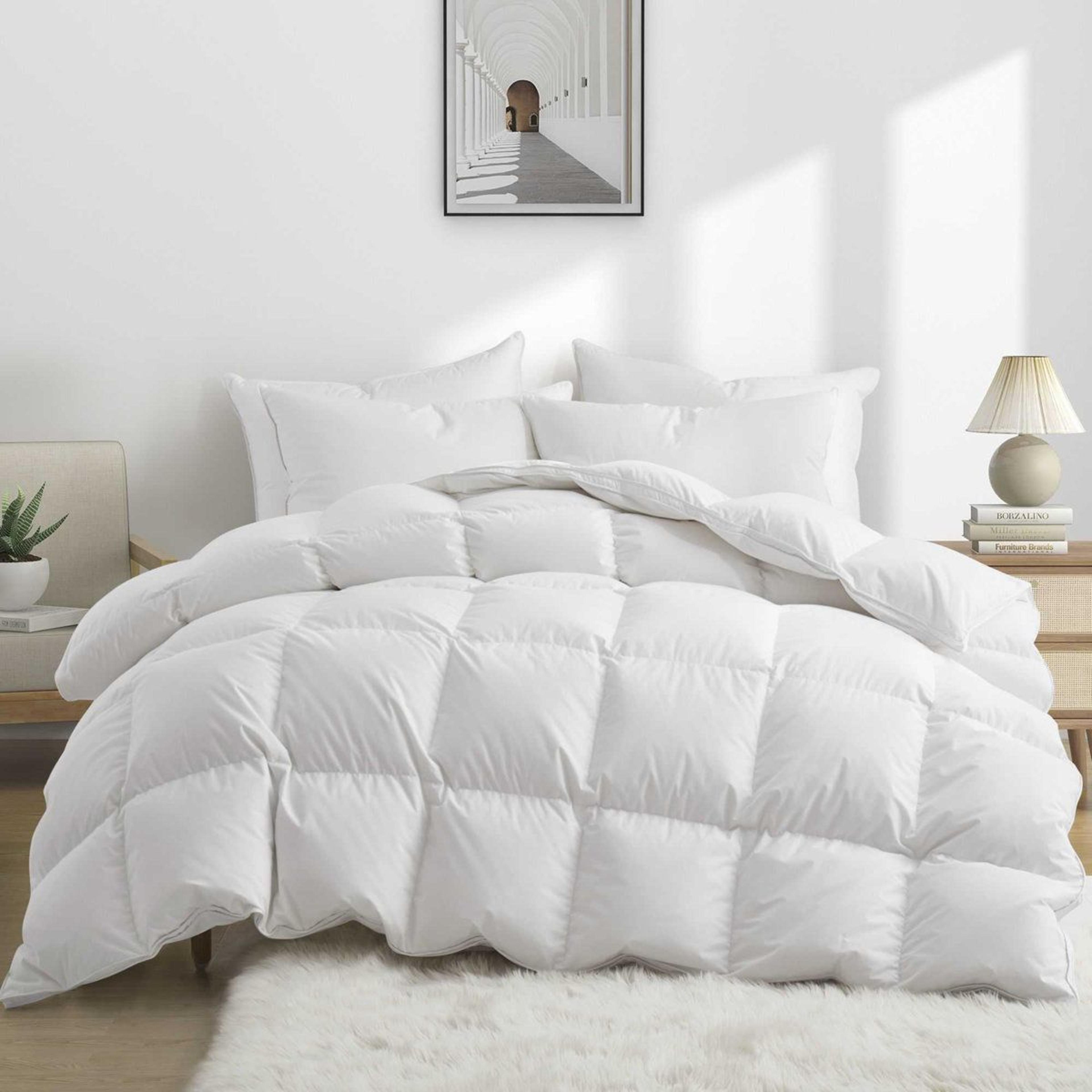 King Size Goose Down Comforter 800 Fill Power Winter Weight Cotton Cover 9