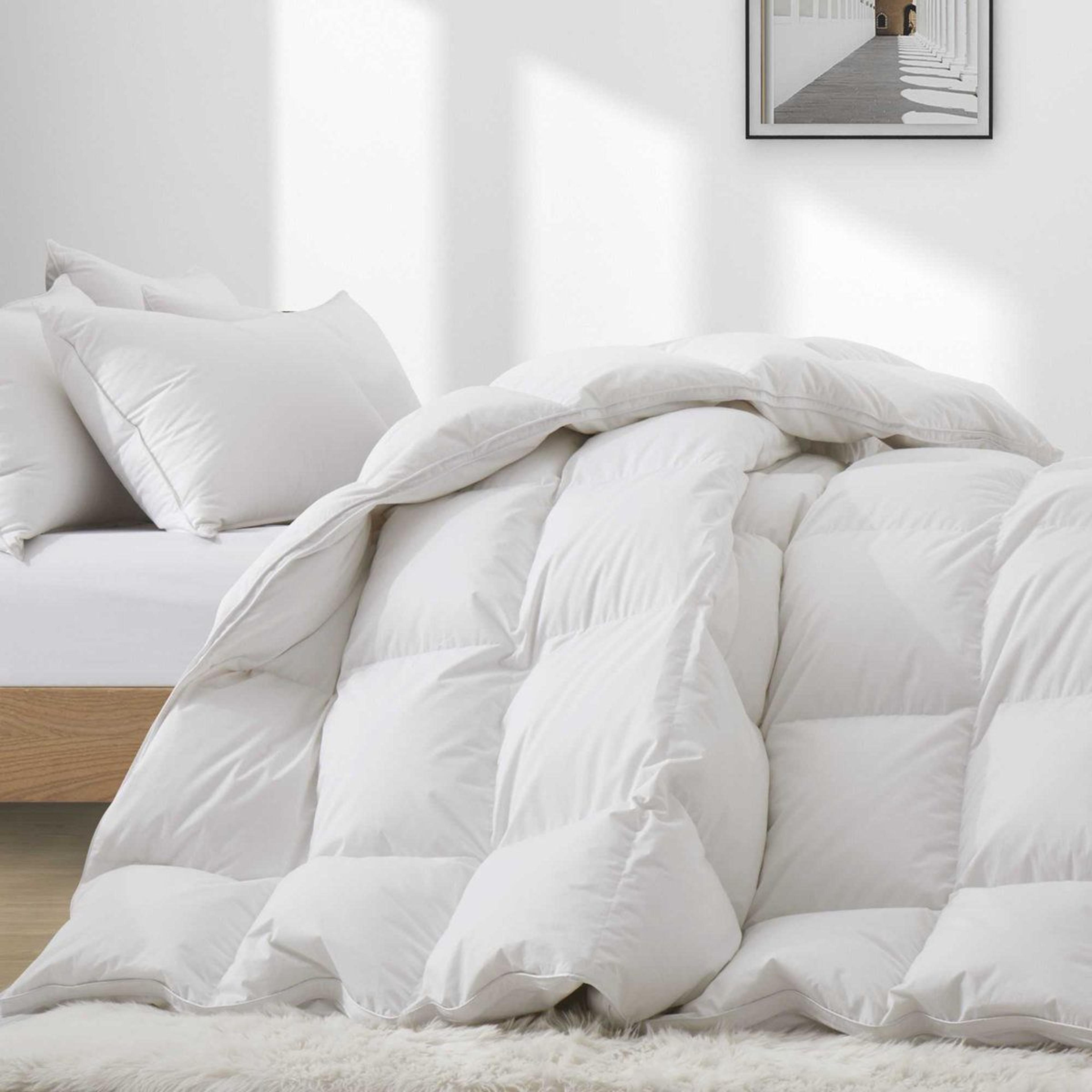 King Size Goose Down Comforter 800 Fill Power Winter Weight Cotton Cover 4