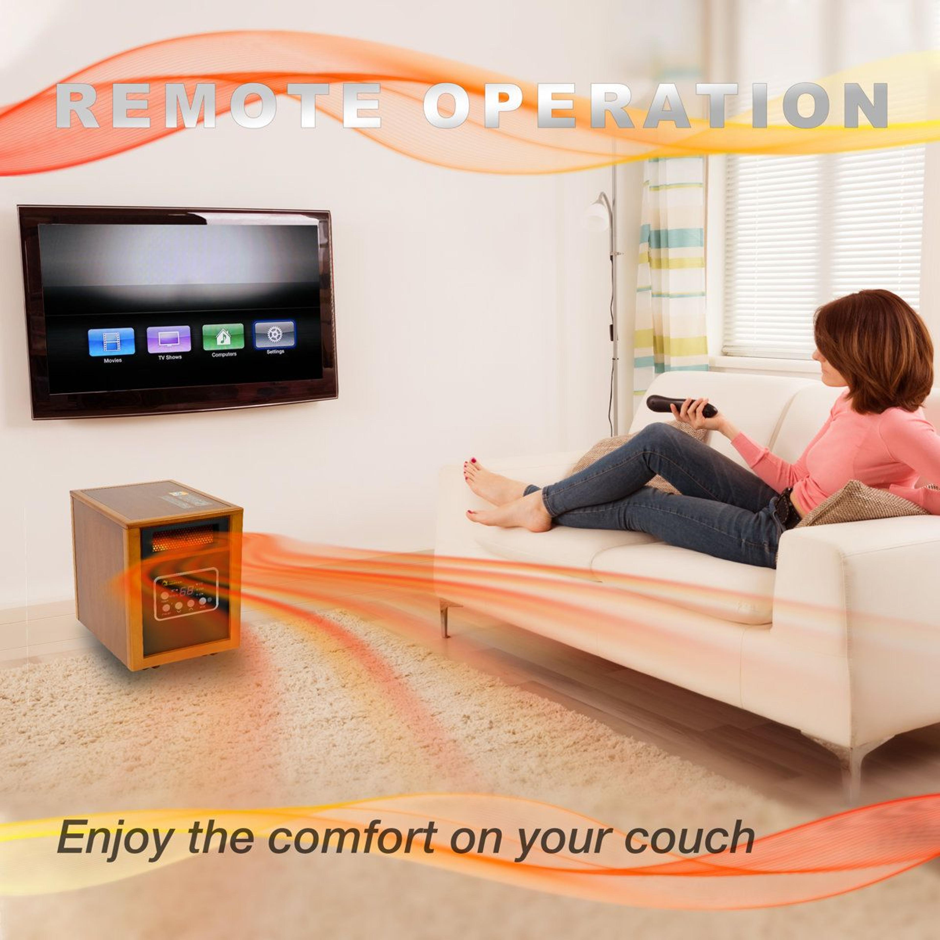 Portable Infrared Space Heater With Remote Control And Adjustable Thermostat 1