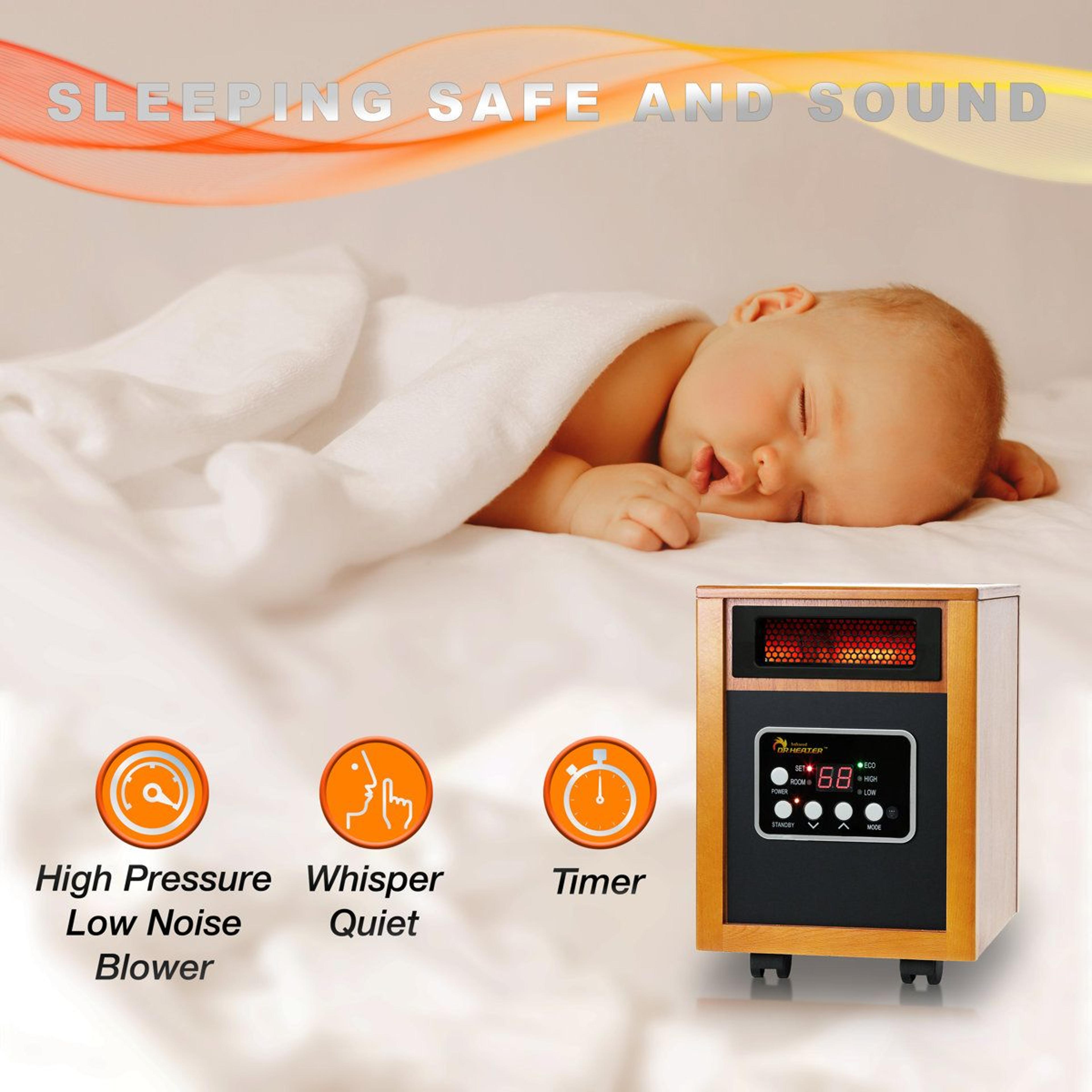 Portable Infrared Space Heater With Remote Control And Adjustable Thermostat 6