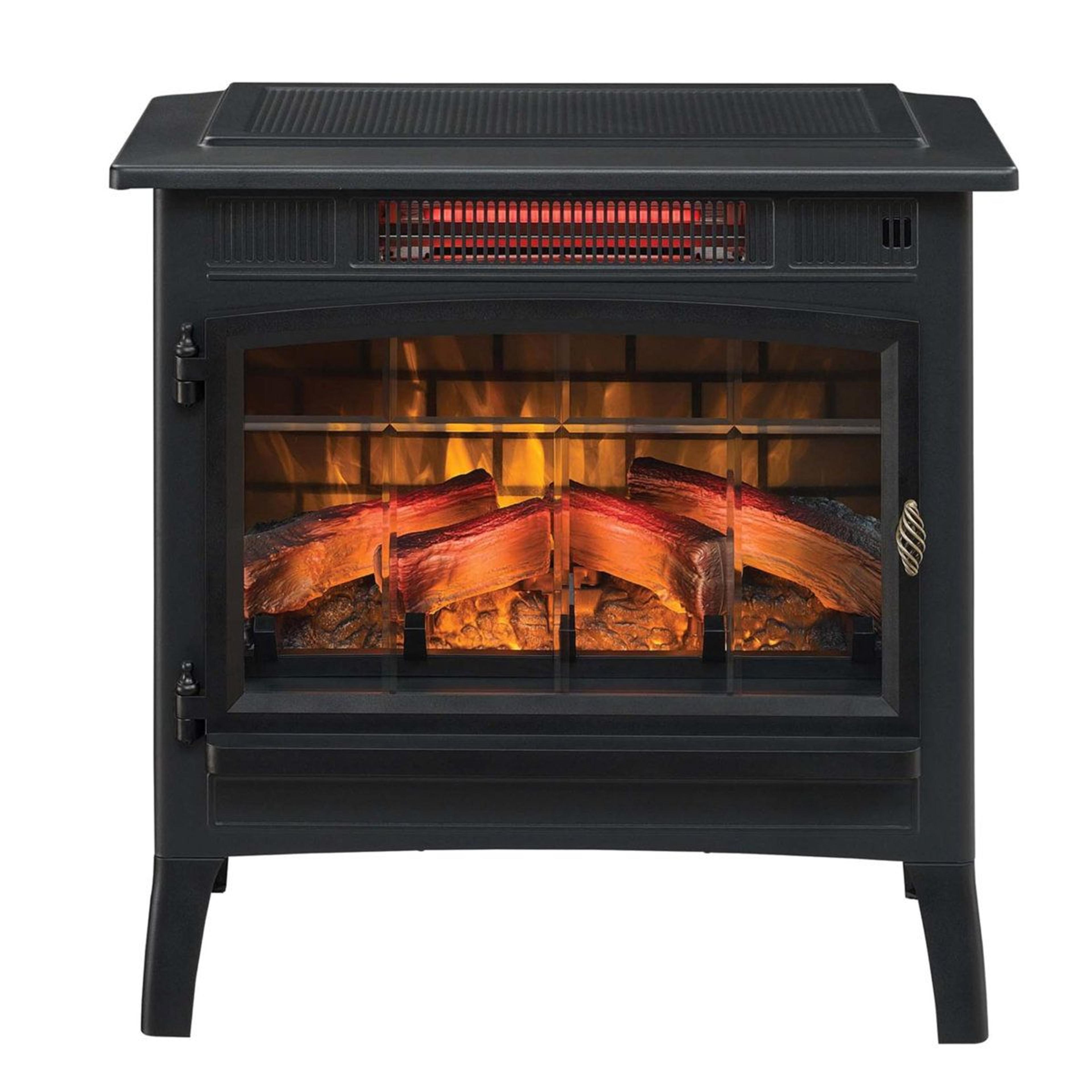 Freestanding Infrared Electric Fireplace Stove With Adjustable Flames And Thermostat 7