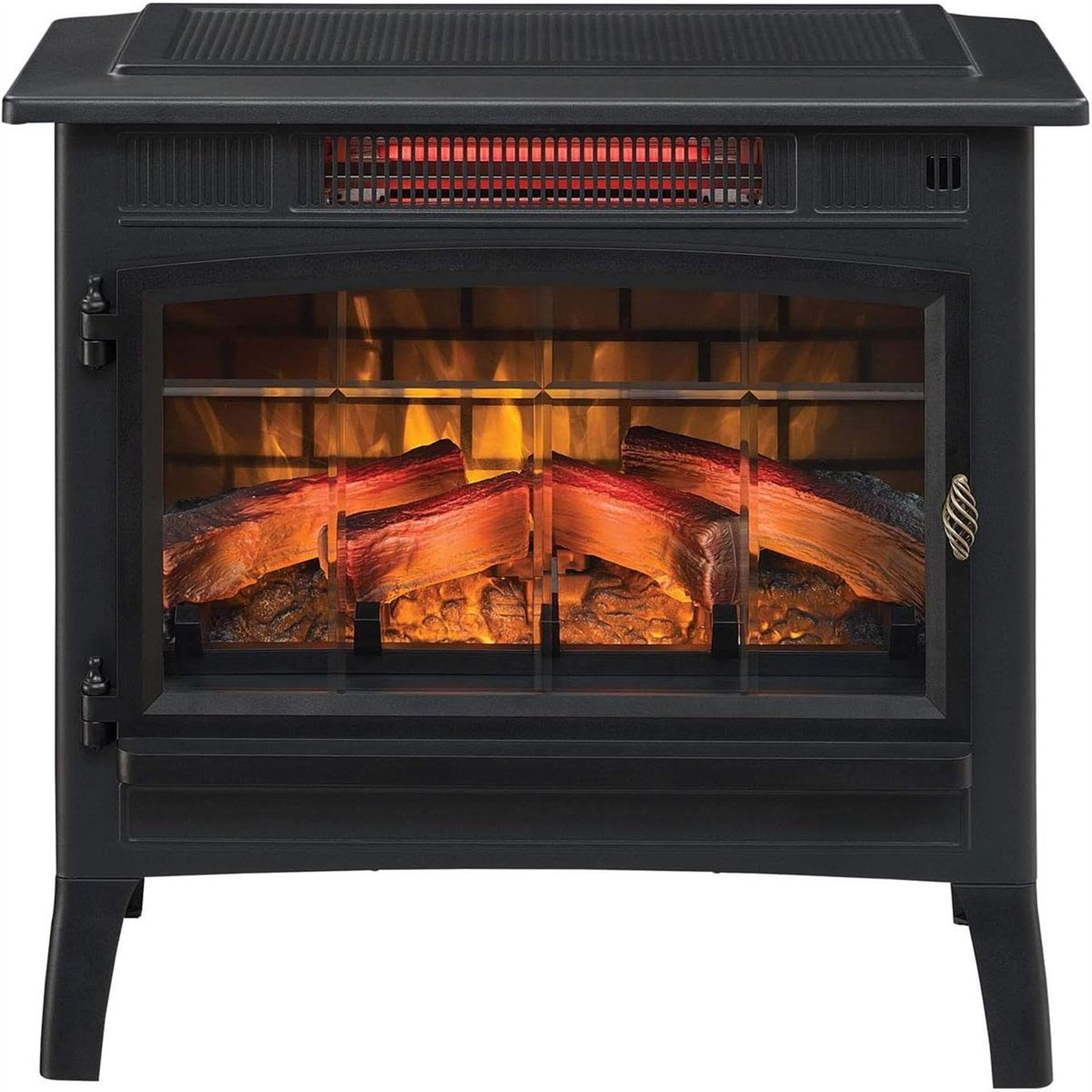 Freestanding Infrared Electric Fireplace Stove With Adjustable Flames And Thermostat 1