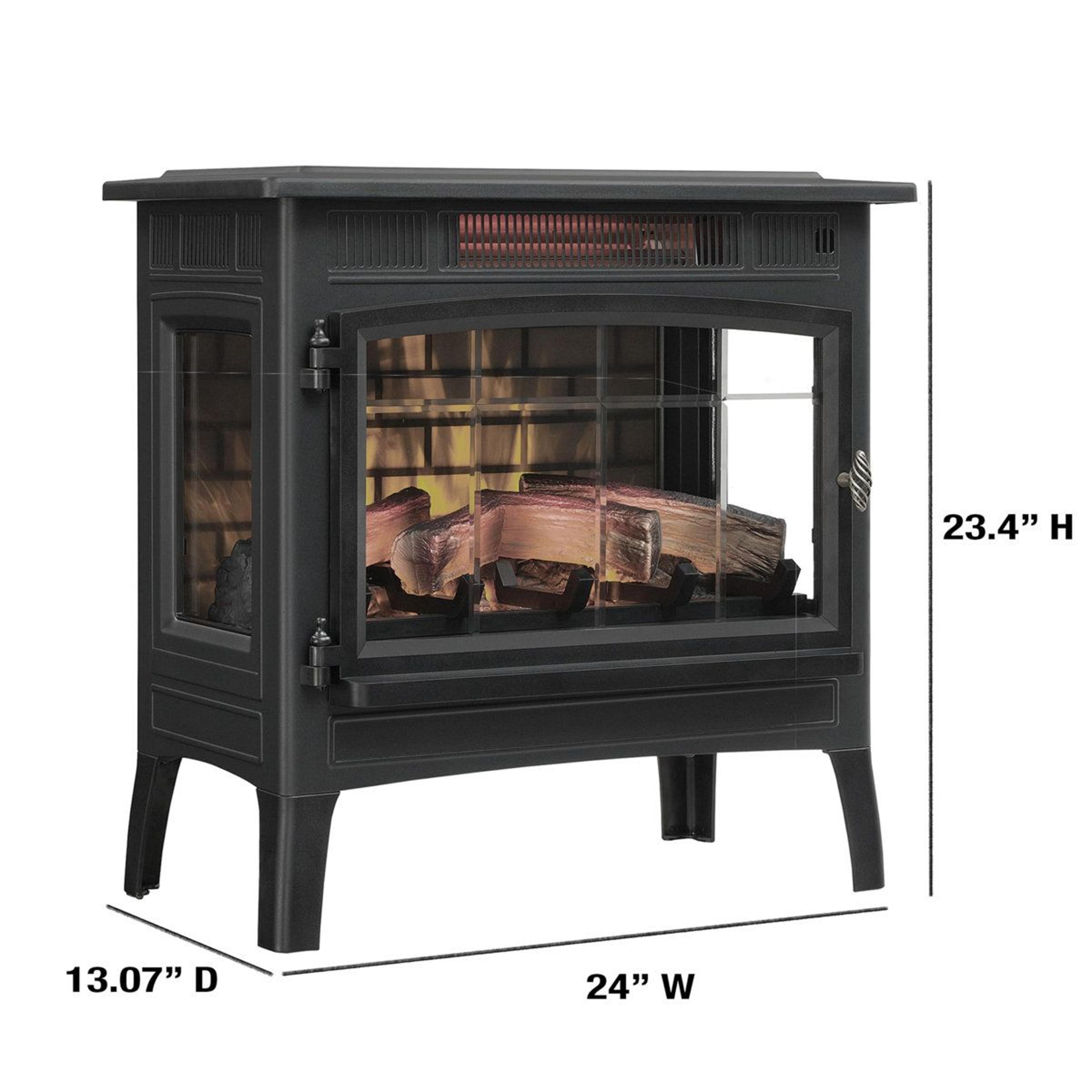 Freestanding Infrared Electric Fireplace Stove With Adjustable Flames And Thermostat 6