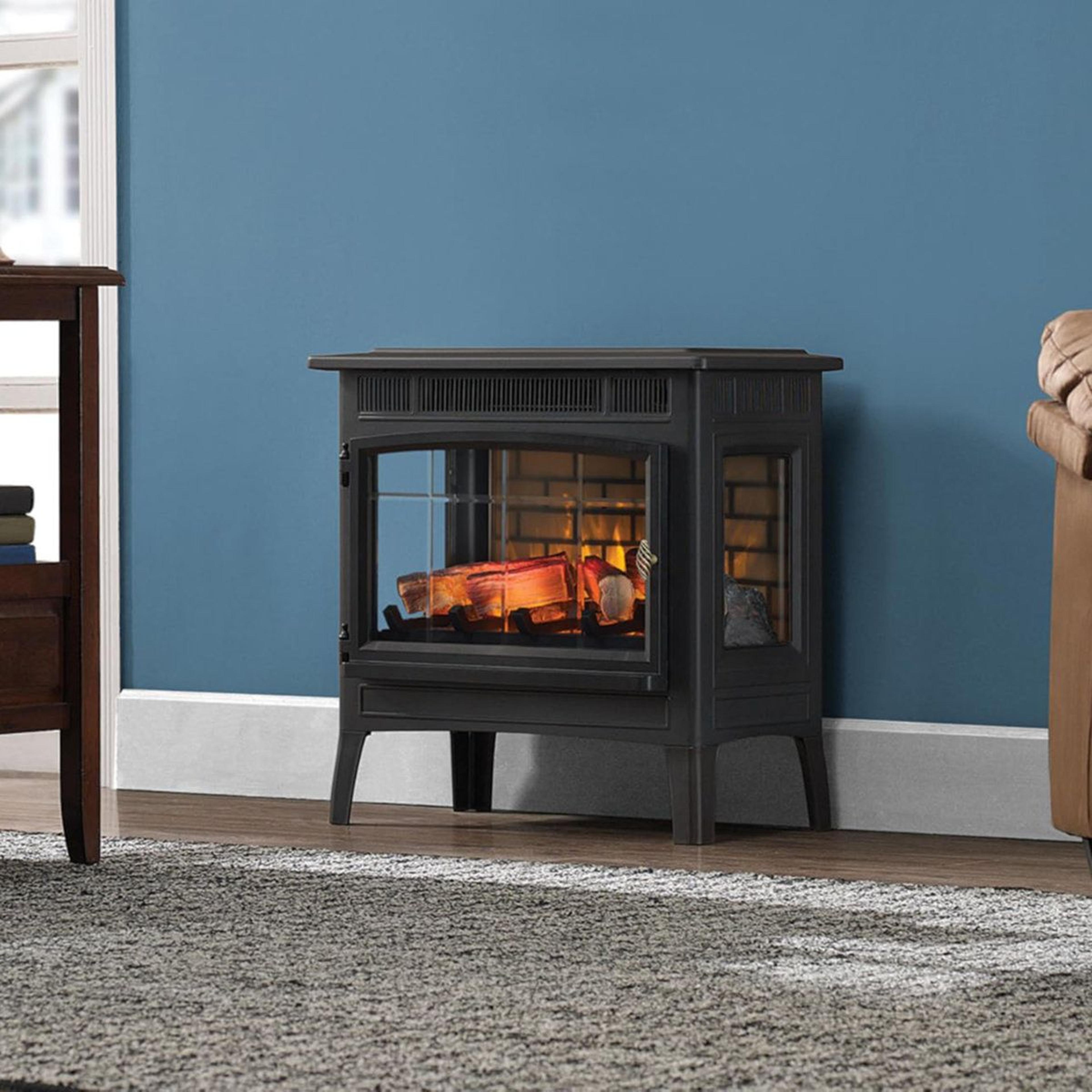 Freestanding Infrared Electric Fireplace Stove With Adjustable Flames And Thermostat 11