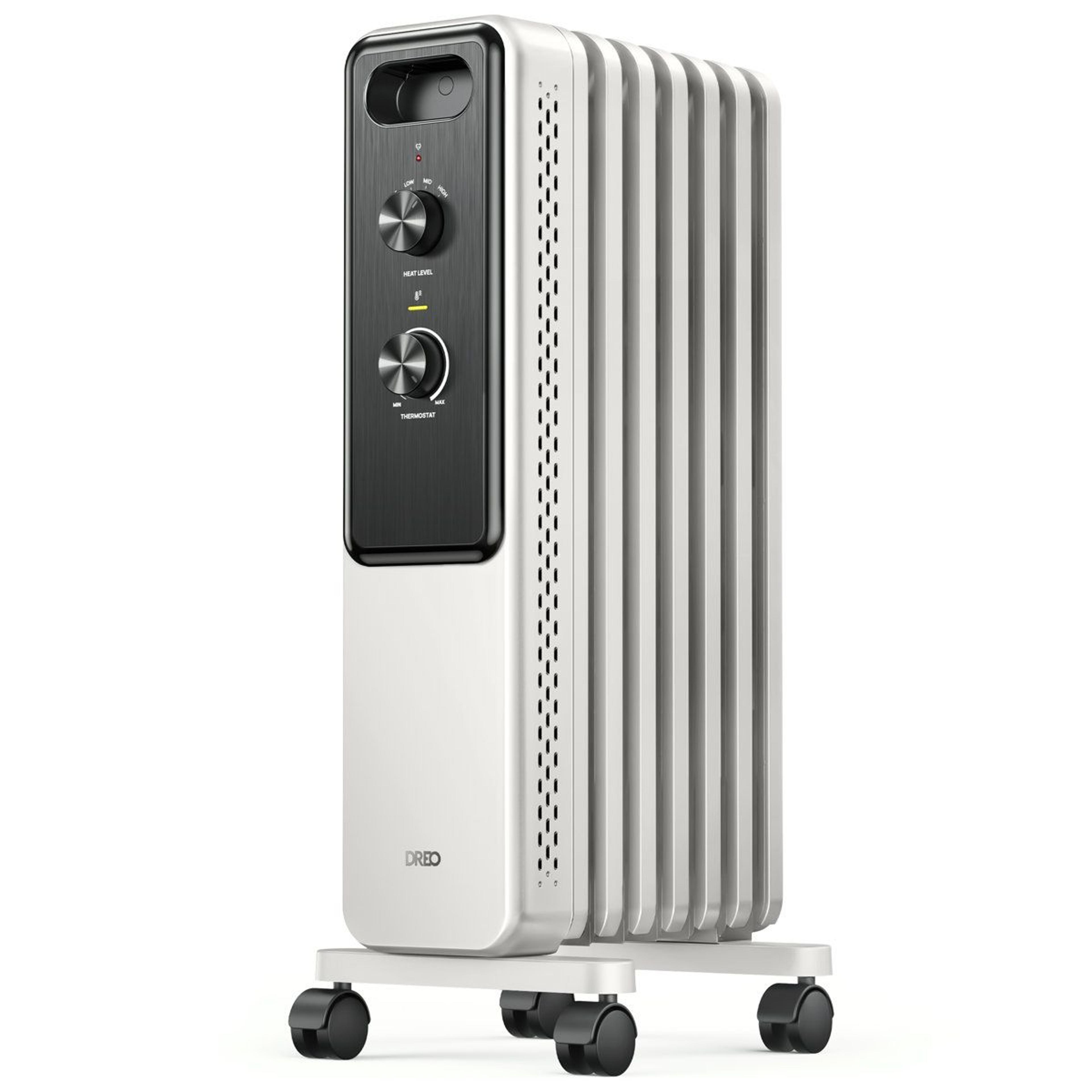 electric oil filled radiator heater with 3 heat settings and adjustable thermostat