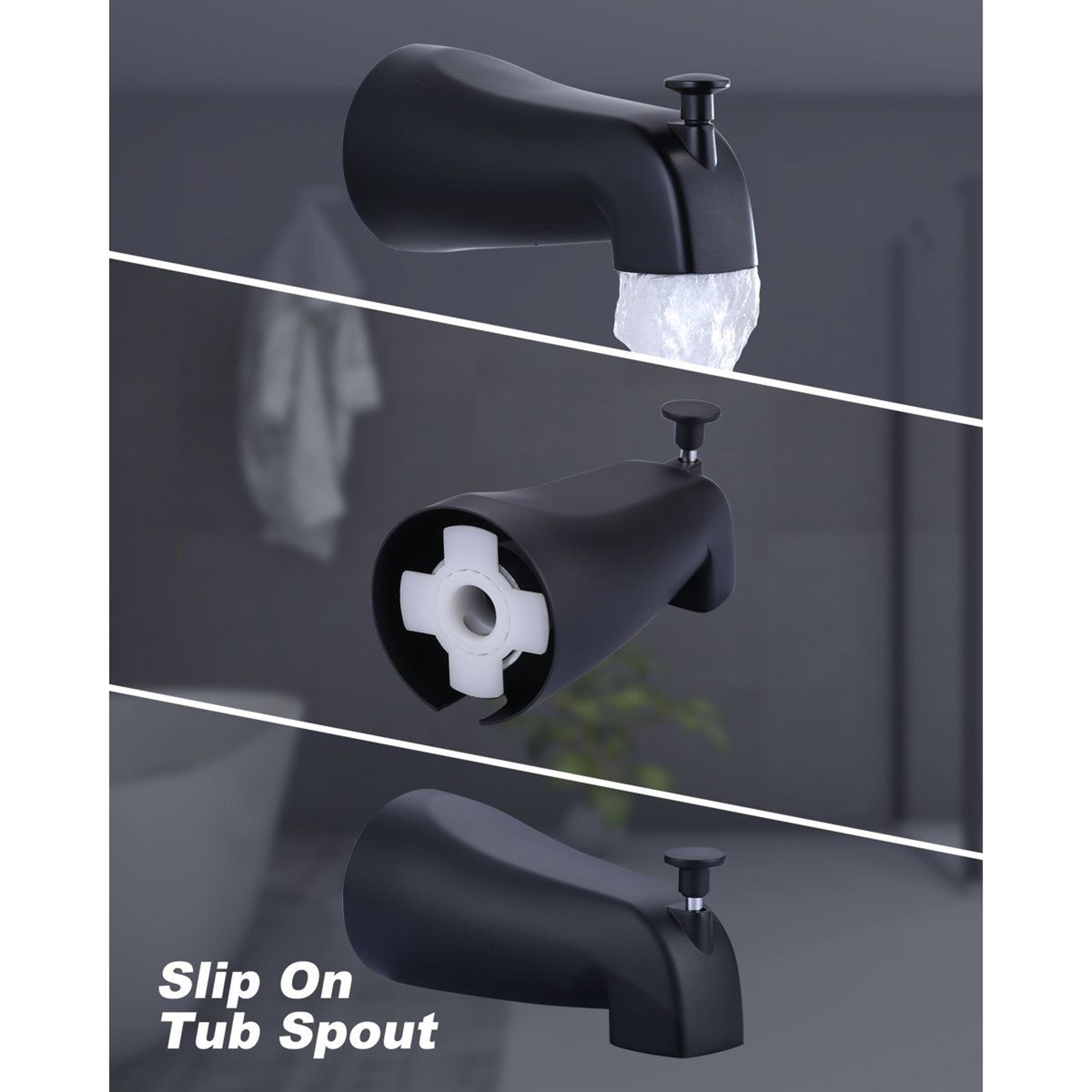 Matte Black Shower Faucet Set With Rough In Valve And Hand Shower 1