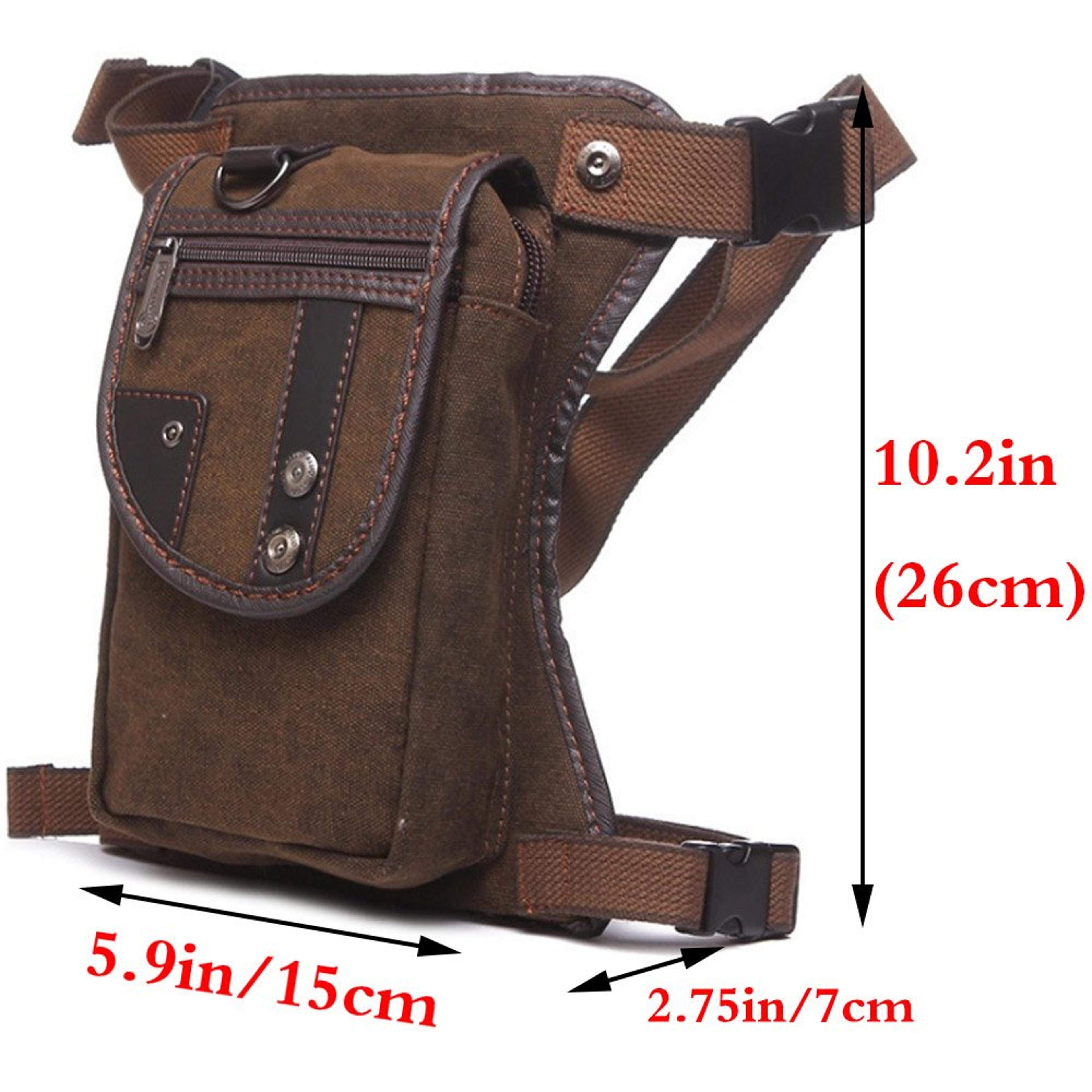 Tactical Canvas Drop Leg Bag Multi Pocket Motorcycle Leg Bag For Travel Hiking And Cycling 1
