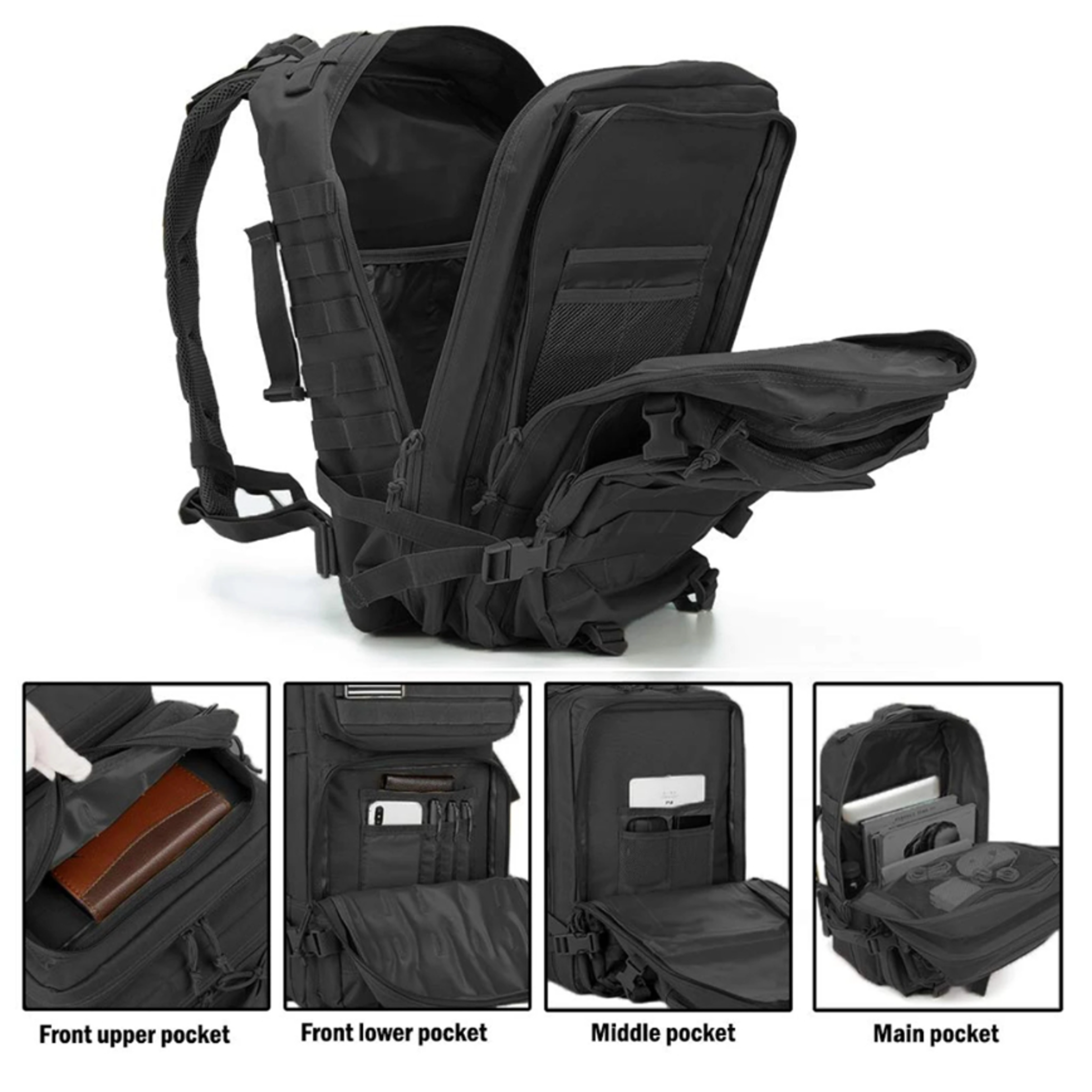 Tactical Backpack With MOLLE System For Hiking Camping  Everyday Adventure 5