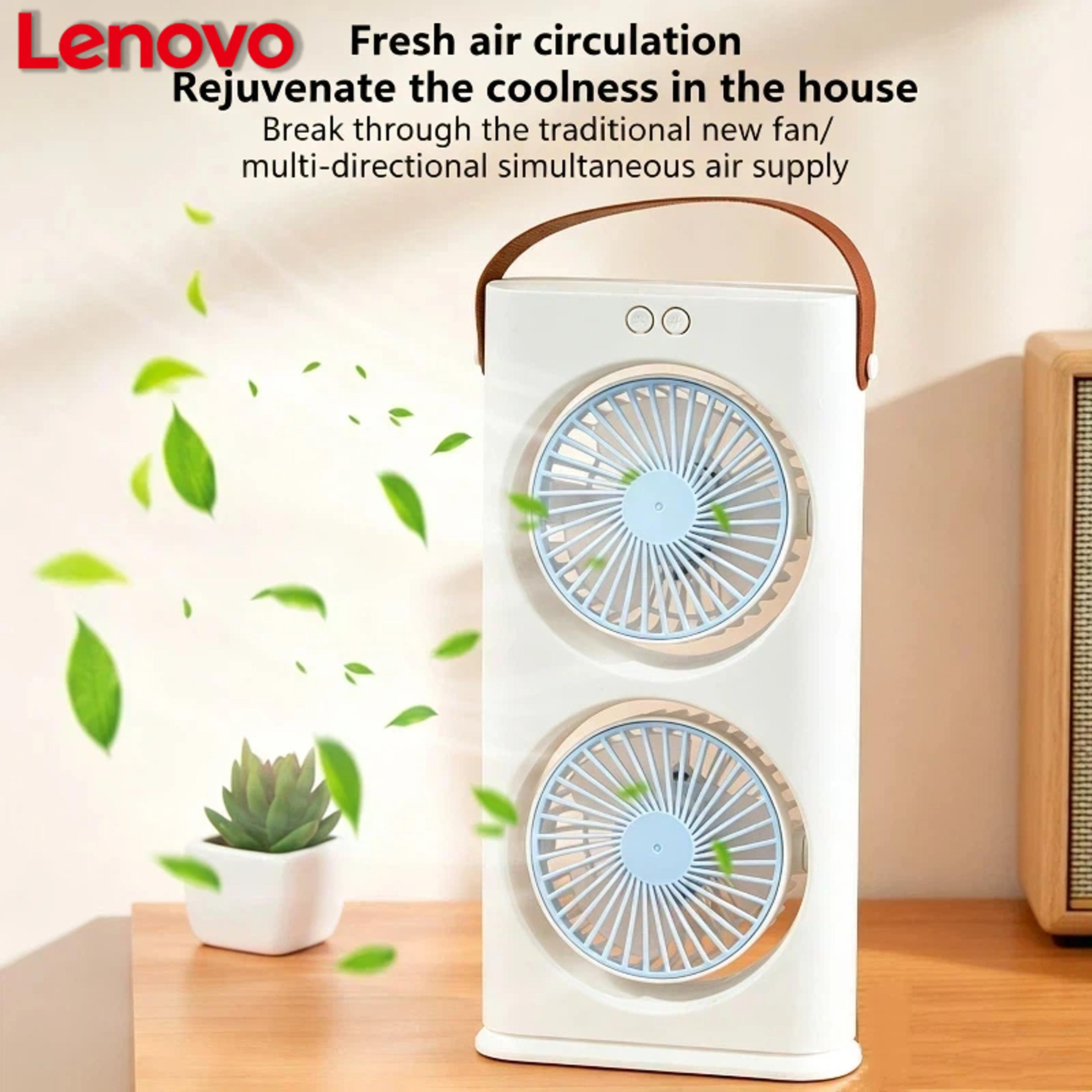 Dual Head Portable Air Cooler With LED Night Light  Adjustable Desk Cooling Fan 3