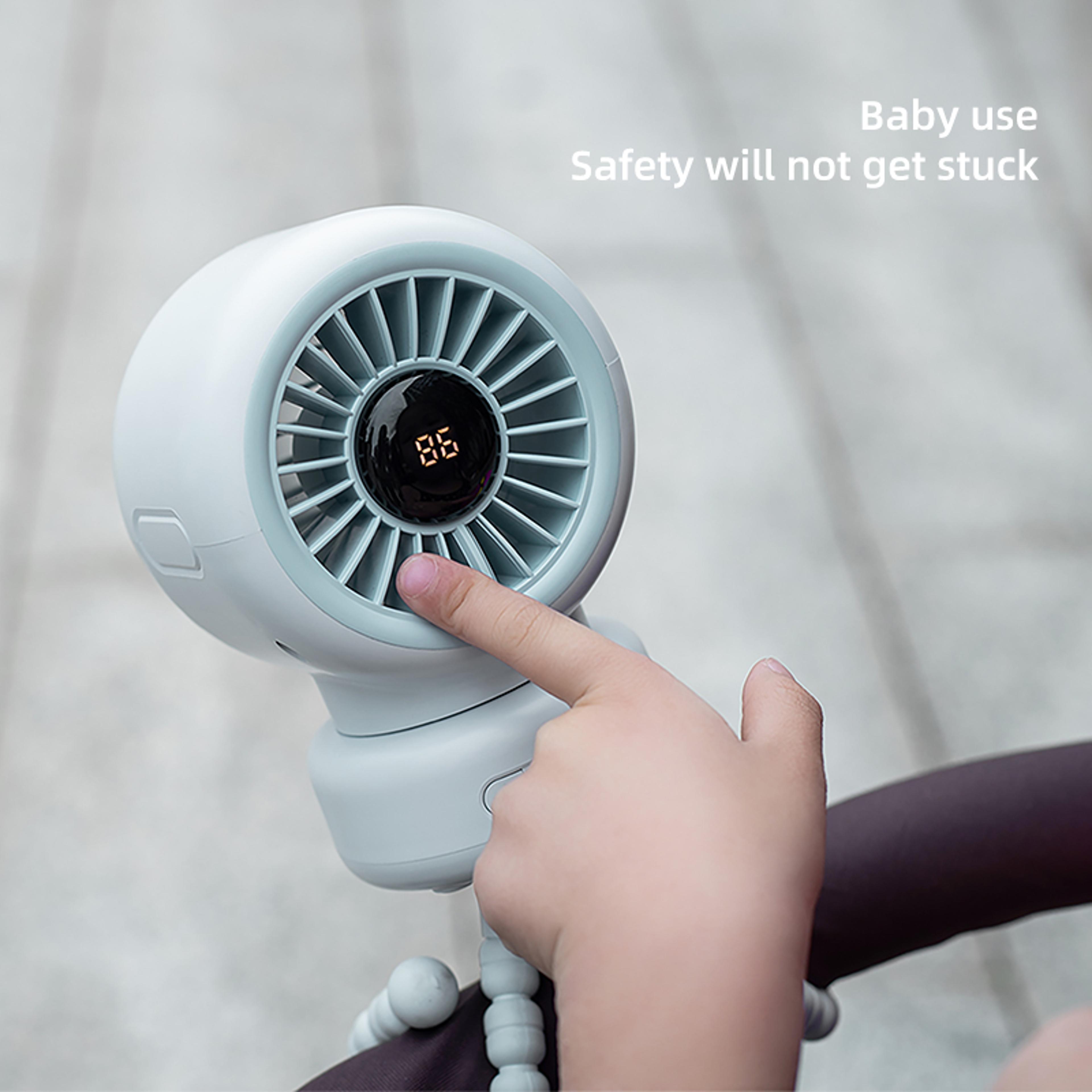 Portable Clip Fan With Oscillating Head Rechargeable Mini Stroller Fan For Desk Travel  Baby Stroll 3