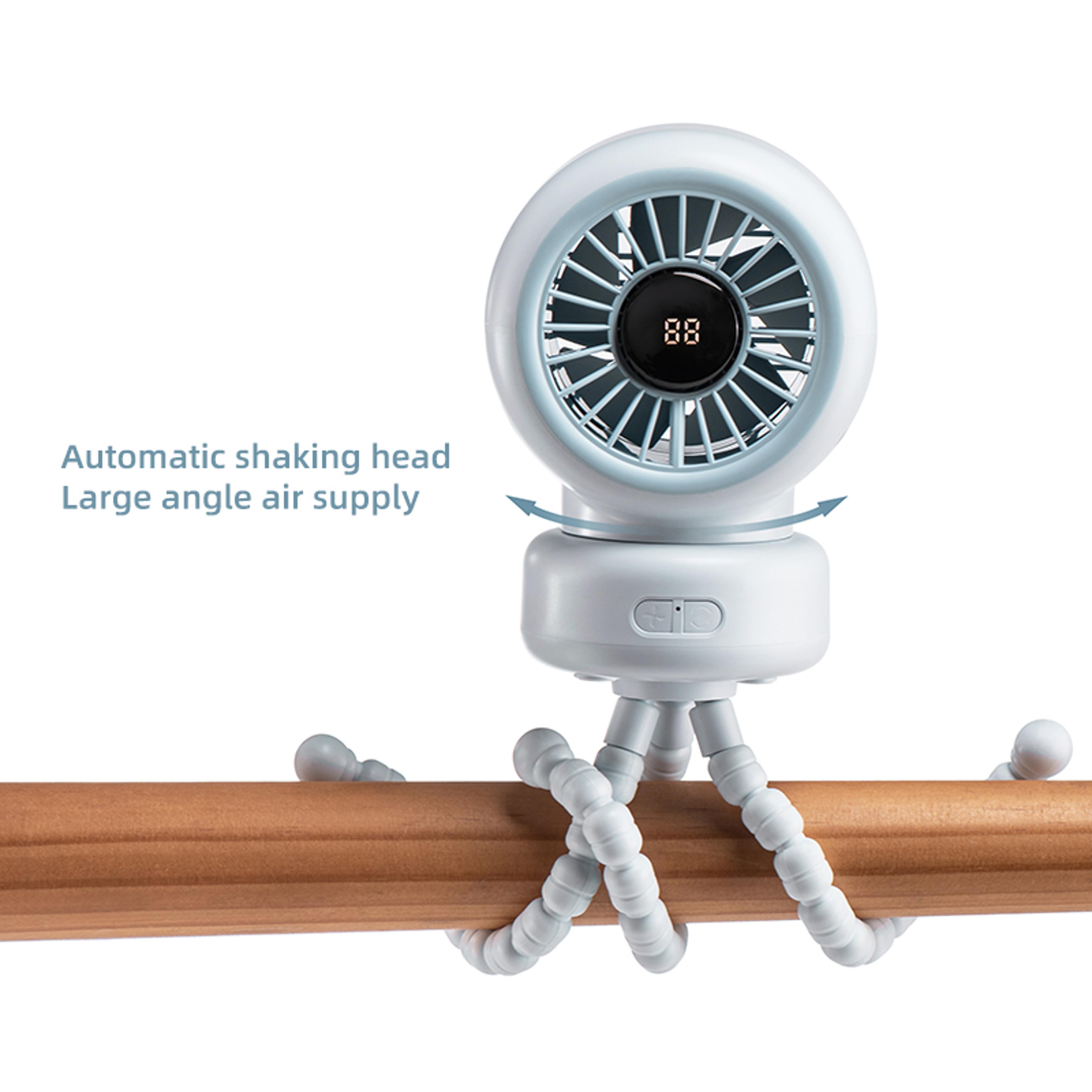 Portable Clip Fan With Oscillating Head Rechargeable Mini Stroller Fan For Desk Travel  Baby Stroll 4