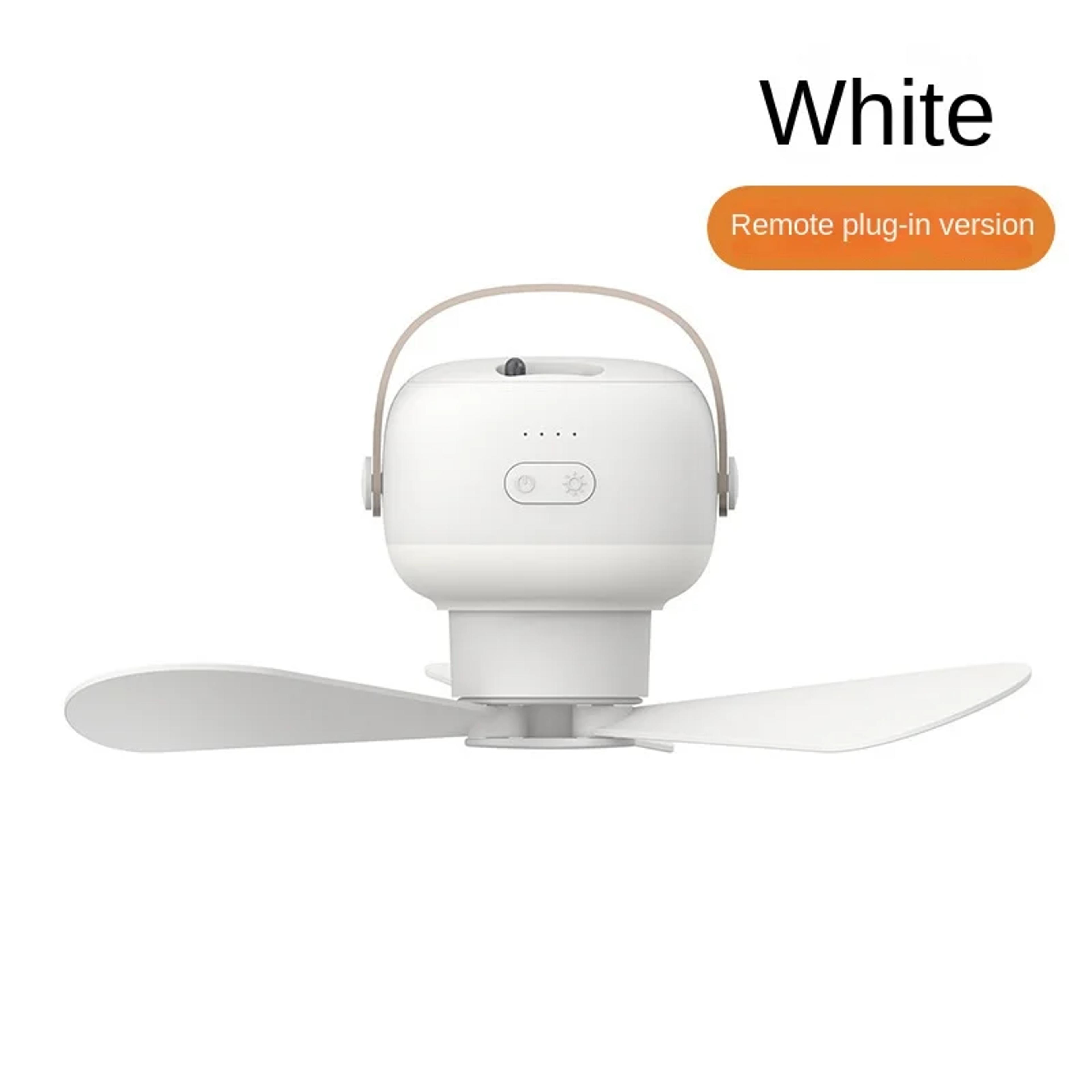 Portable Camping Fan With LED Light Remote Control USB Rechargeable Ceiling Fan 2