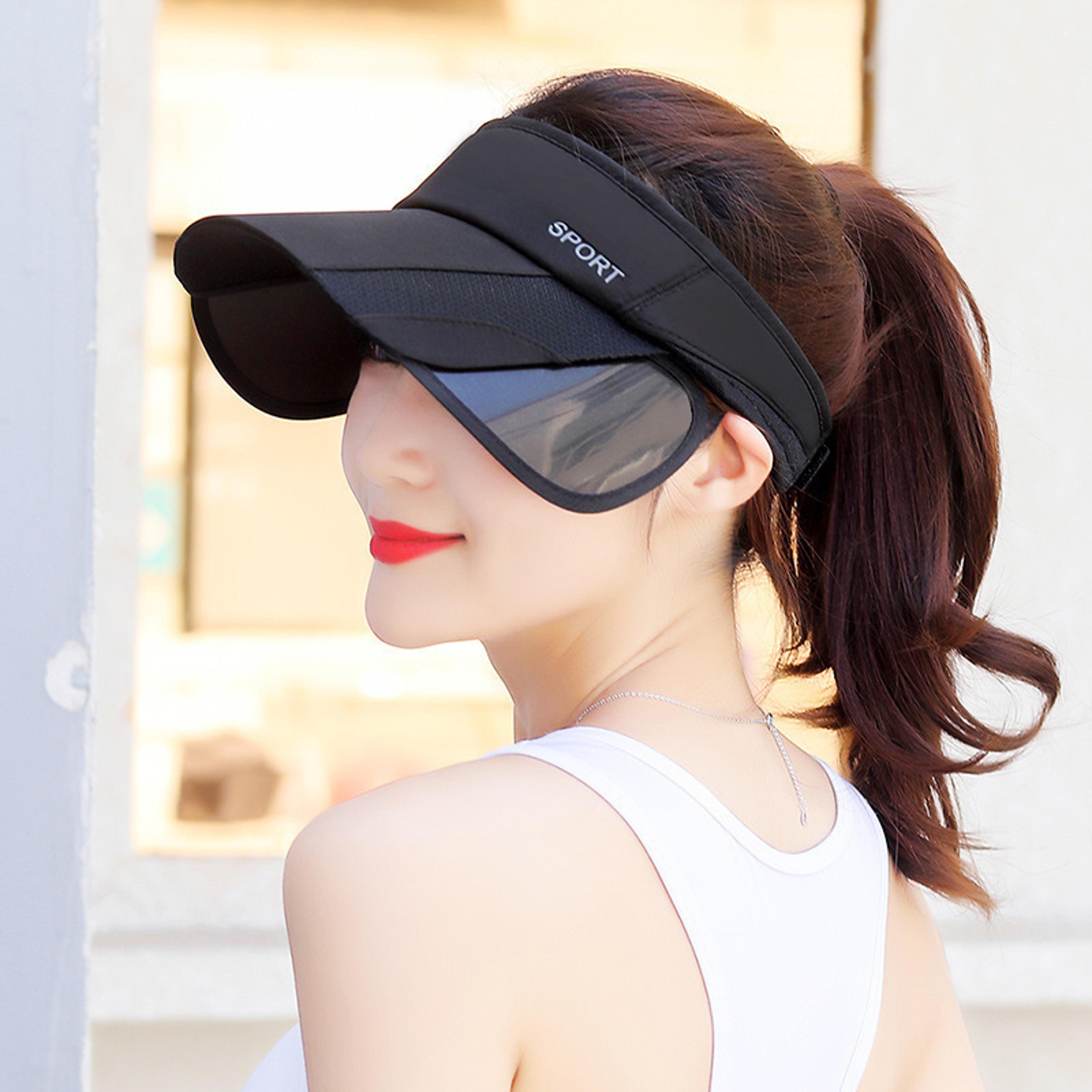 Womens Wide Brim Sun Hat With Retractable Visor  UV Protection Hat For Hiking Cycling  Travel 9