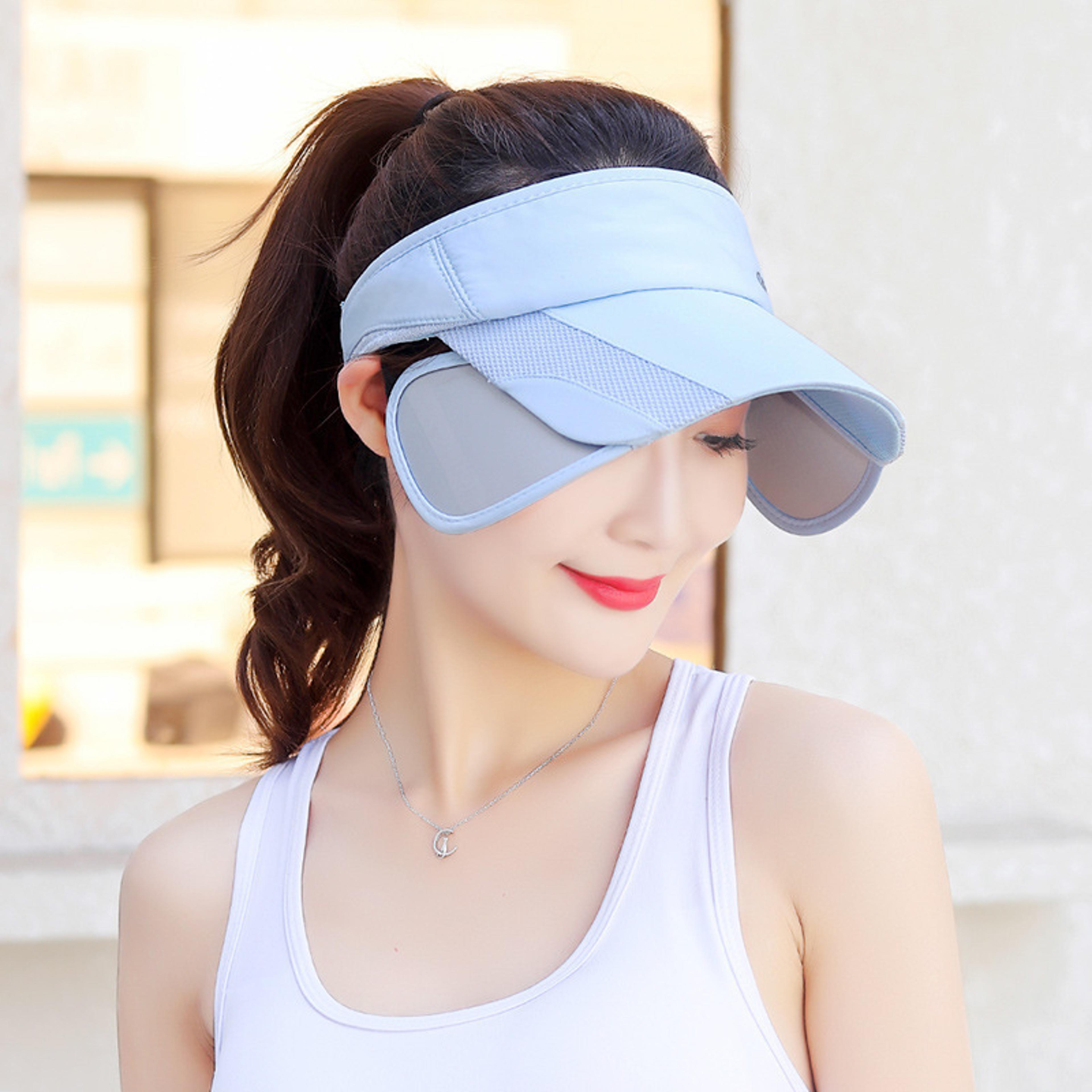 Womens Wide Brim Sun Hat With Retractable Visor  UV Protection Hat For Hiking Cycling  Travel 10