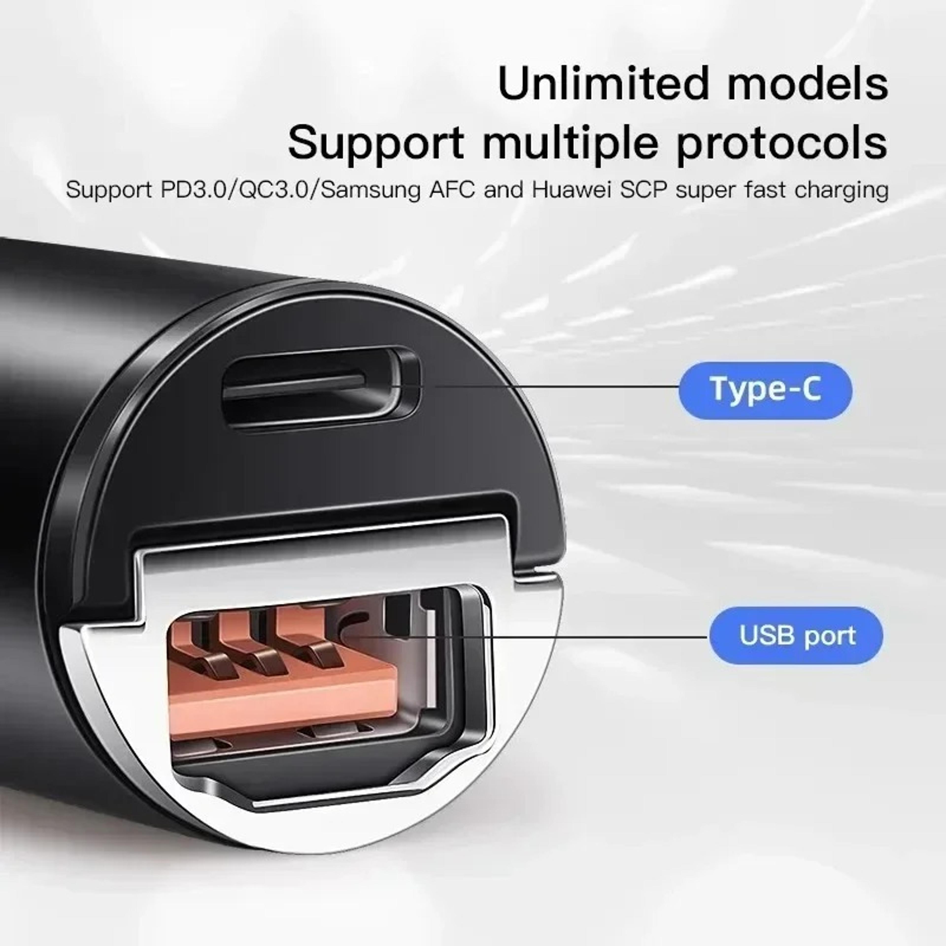 USBC Car Charger PD Fast Car Cigarette Lighter Adapter With TypeC Port 3