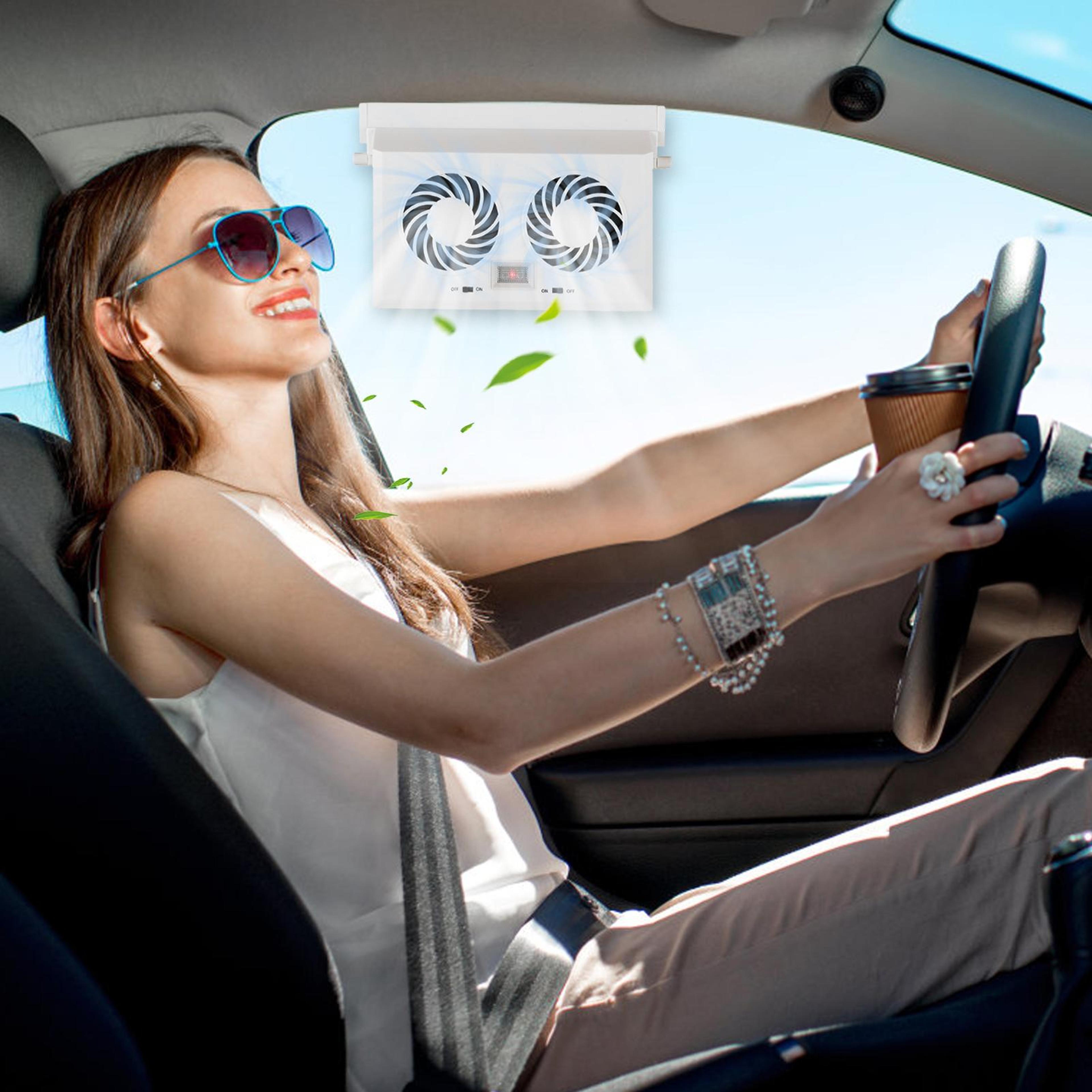 Solar Dual Head Car Ventilation Fan With Solar Car Fan Cooling For Vehicle Interior 4