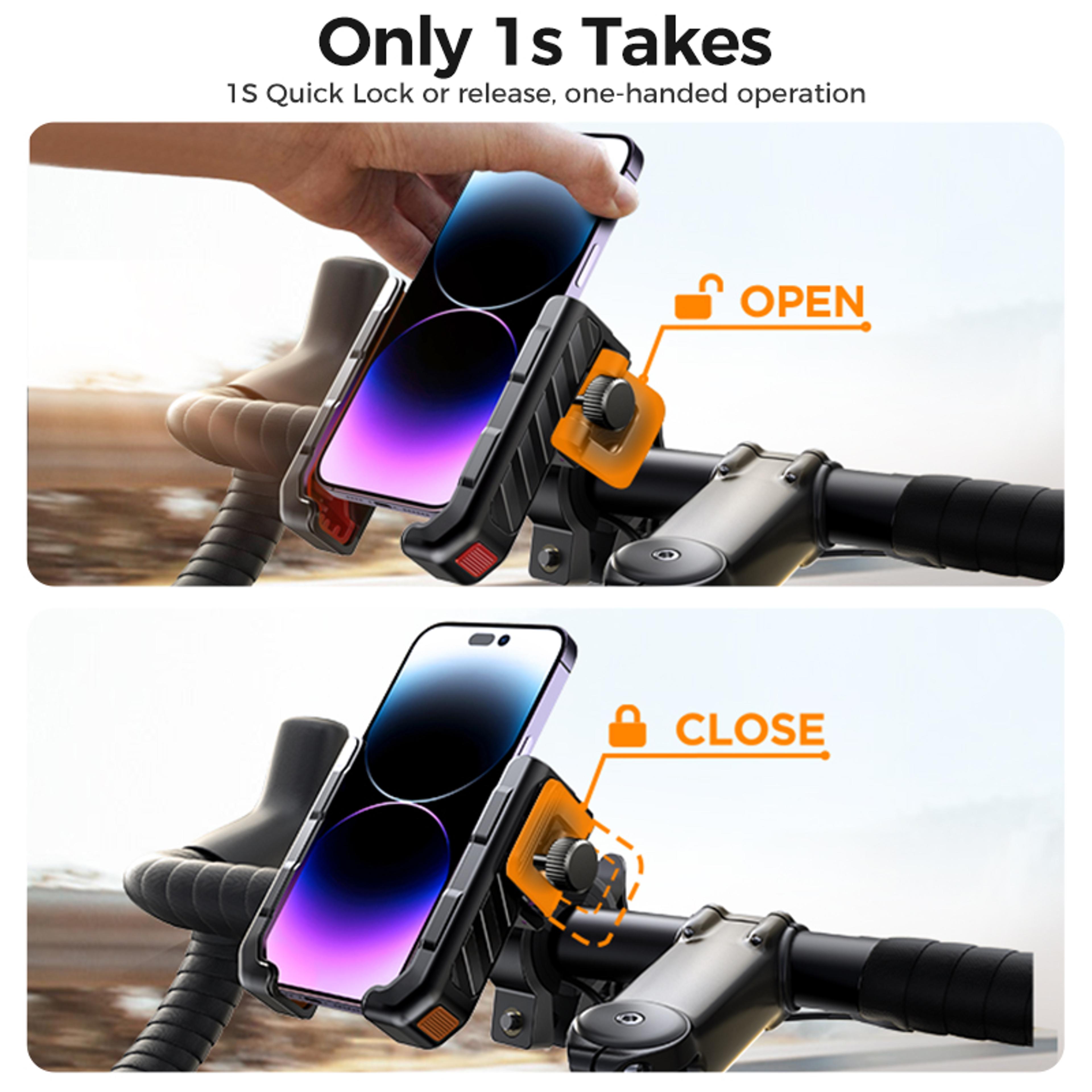 Universal Bike Phone Holder With OneHand Lock Shockproof Phone Mount For Bikes  Motorcycles 3