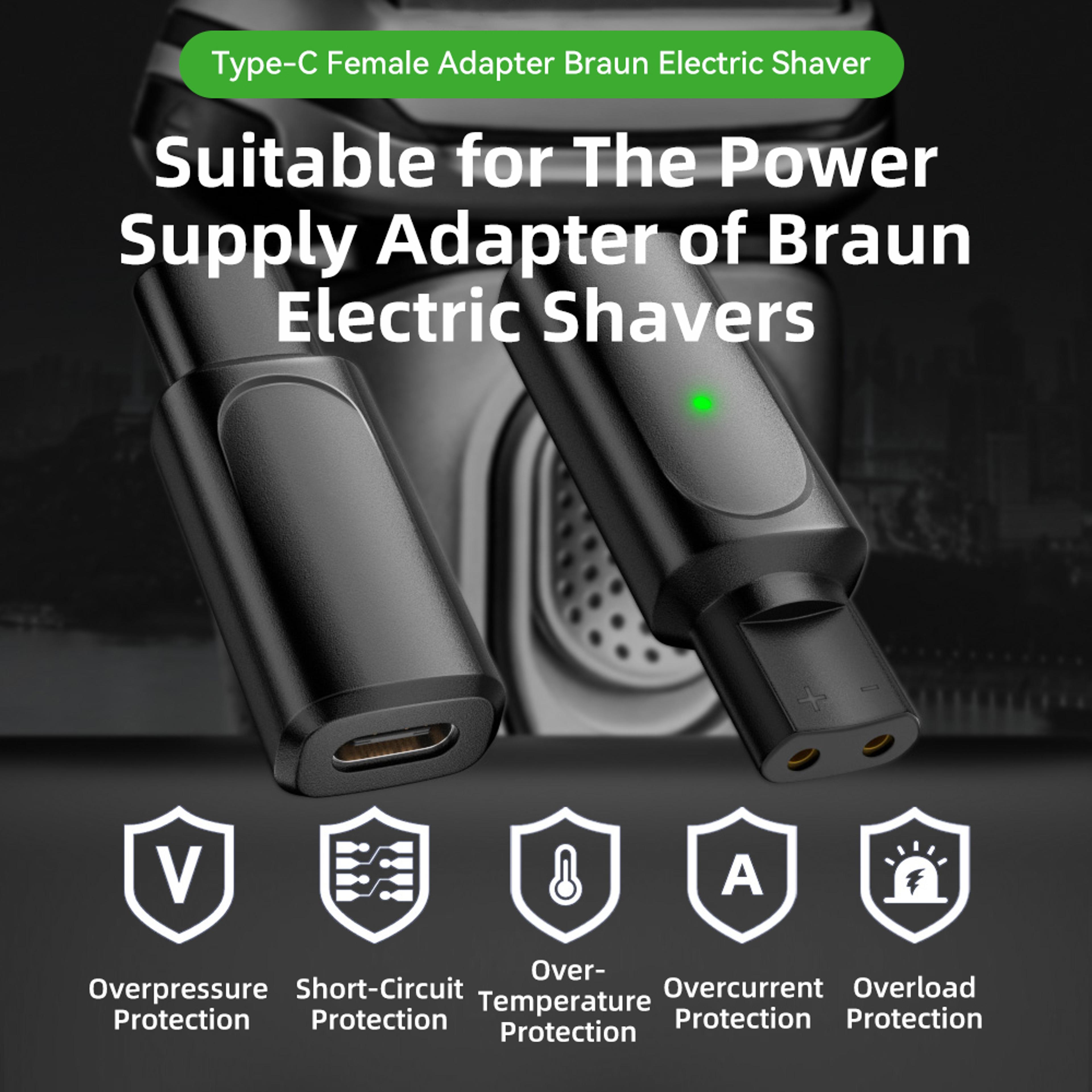 USBC Shaver Charging Adapter For Braun Series Electric Razors 1