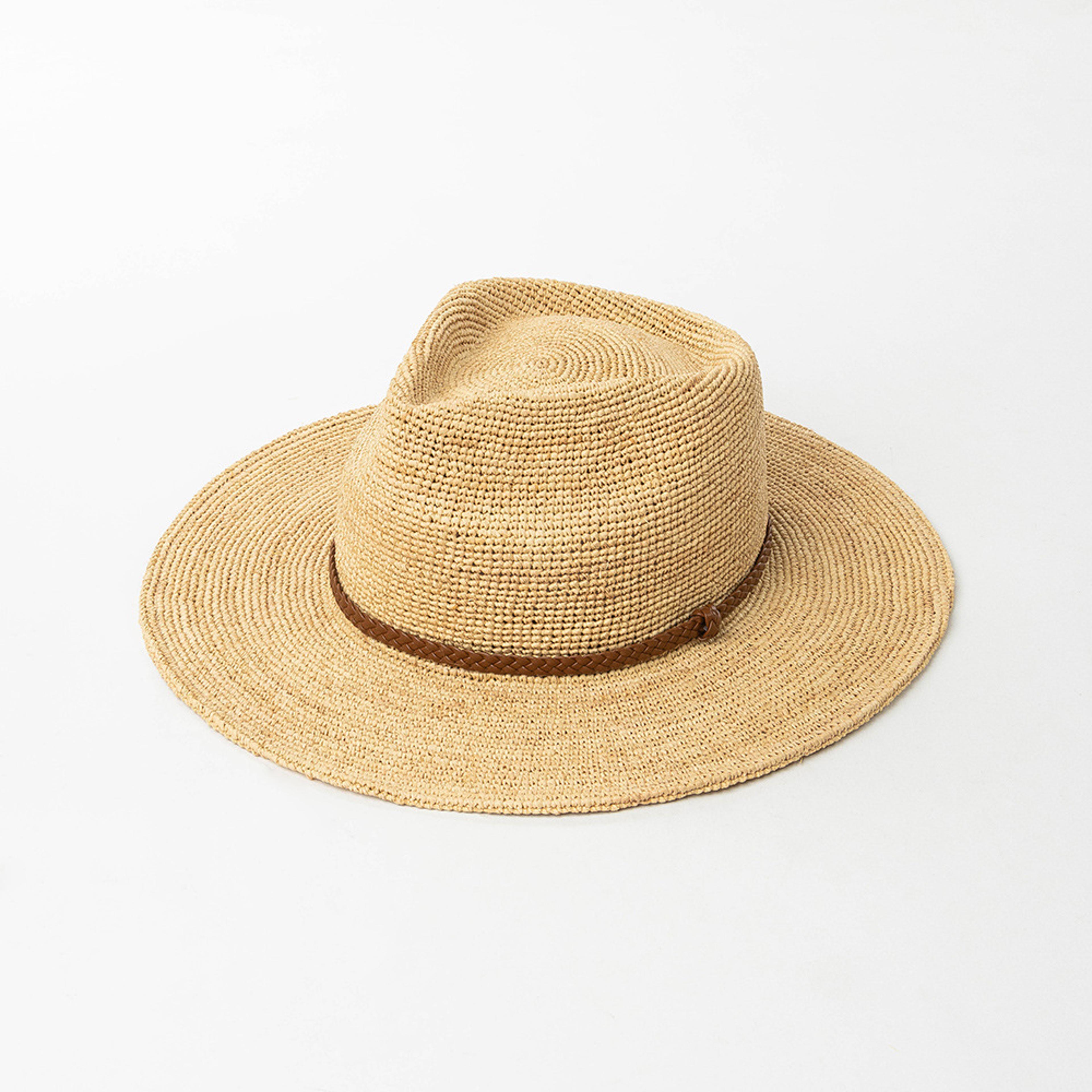 Raffia Straw Hat Wide Brim Panama Sun Hat For Beach Travel  Summer Style 1