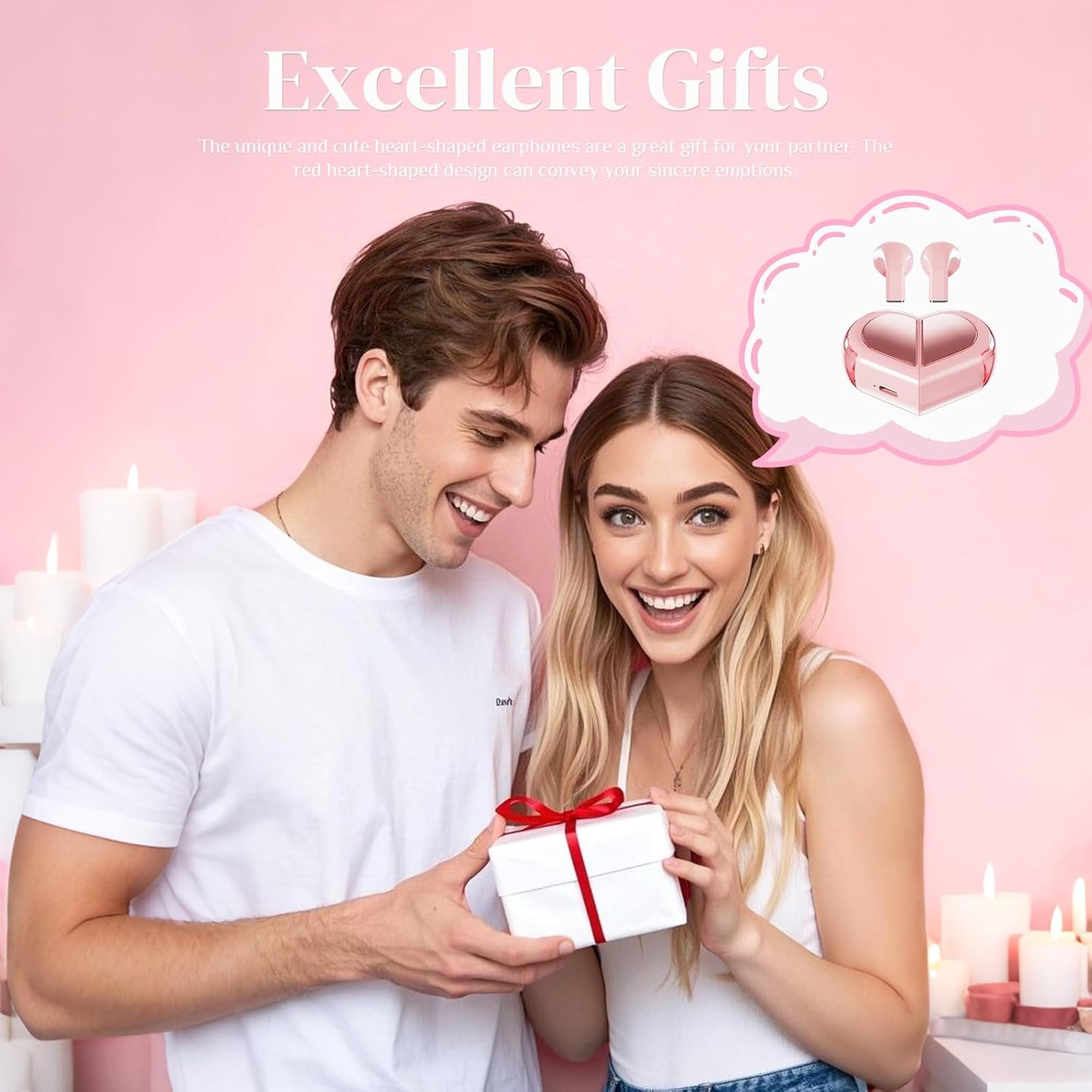 Heart Wireless Earbuds For Girls Cute Bluetooth Earbuds With HiFi Stereo  Touch Control 7