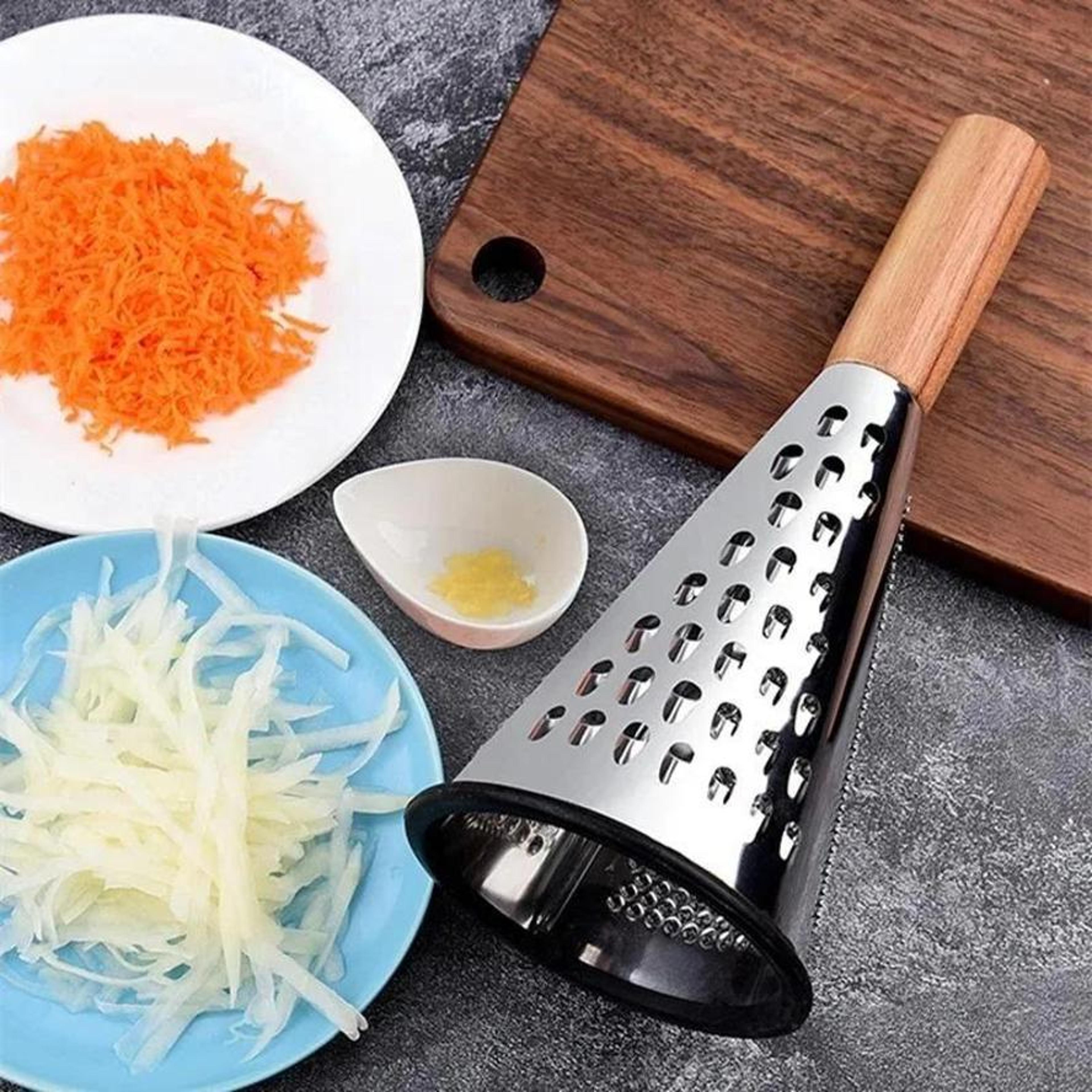 Premium Stainless Steel Grater With Wooden Handle Multi Purpose Vegetable  Cheese Kitchen Grater 5