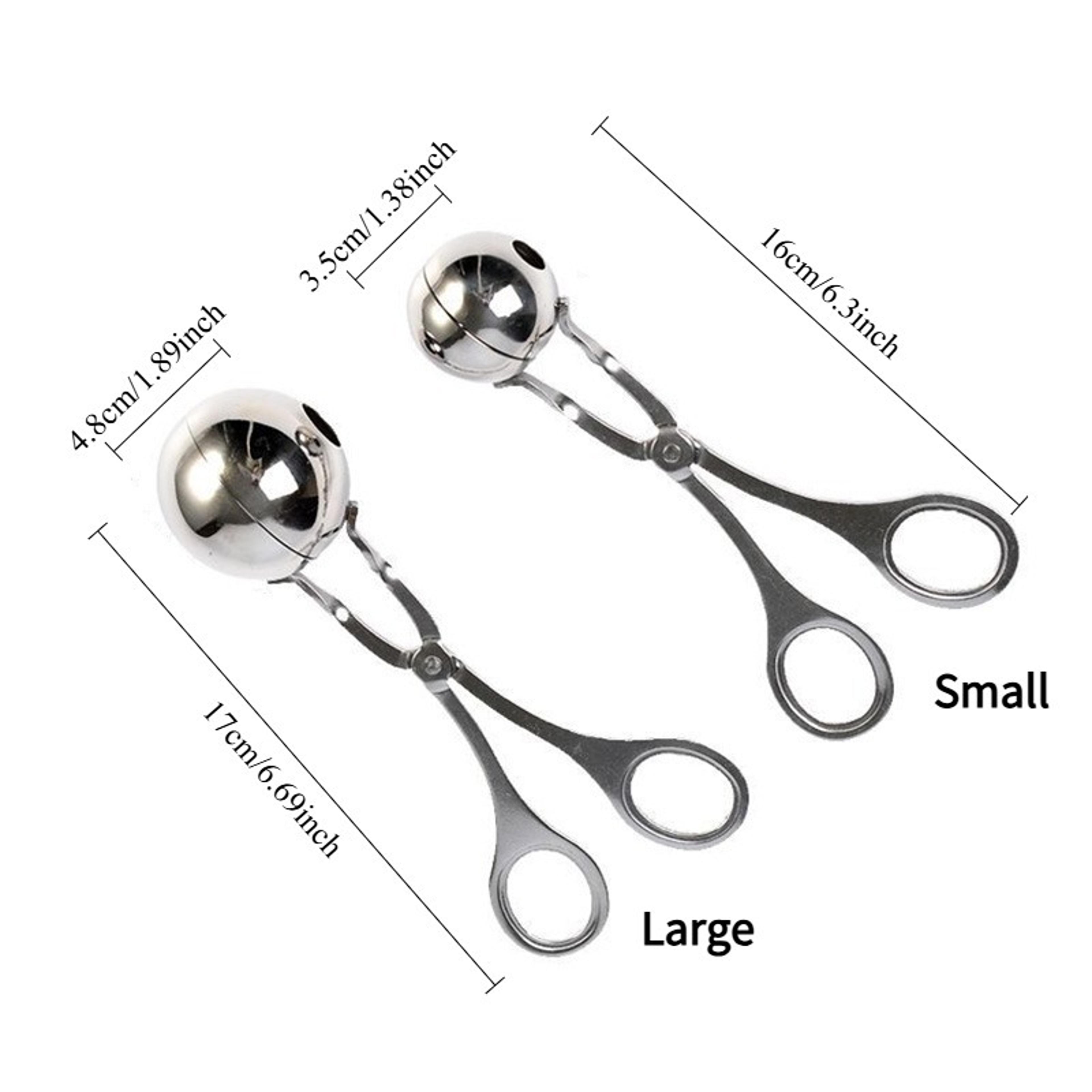 Stainless Steel Meatball Maker Tongs With NonStick Scoop  Detachable AntiSlip Handles 3