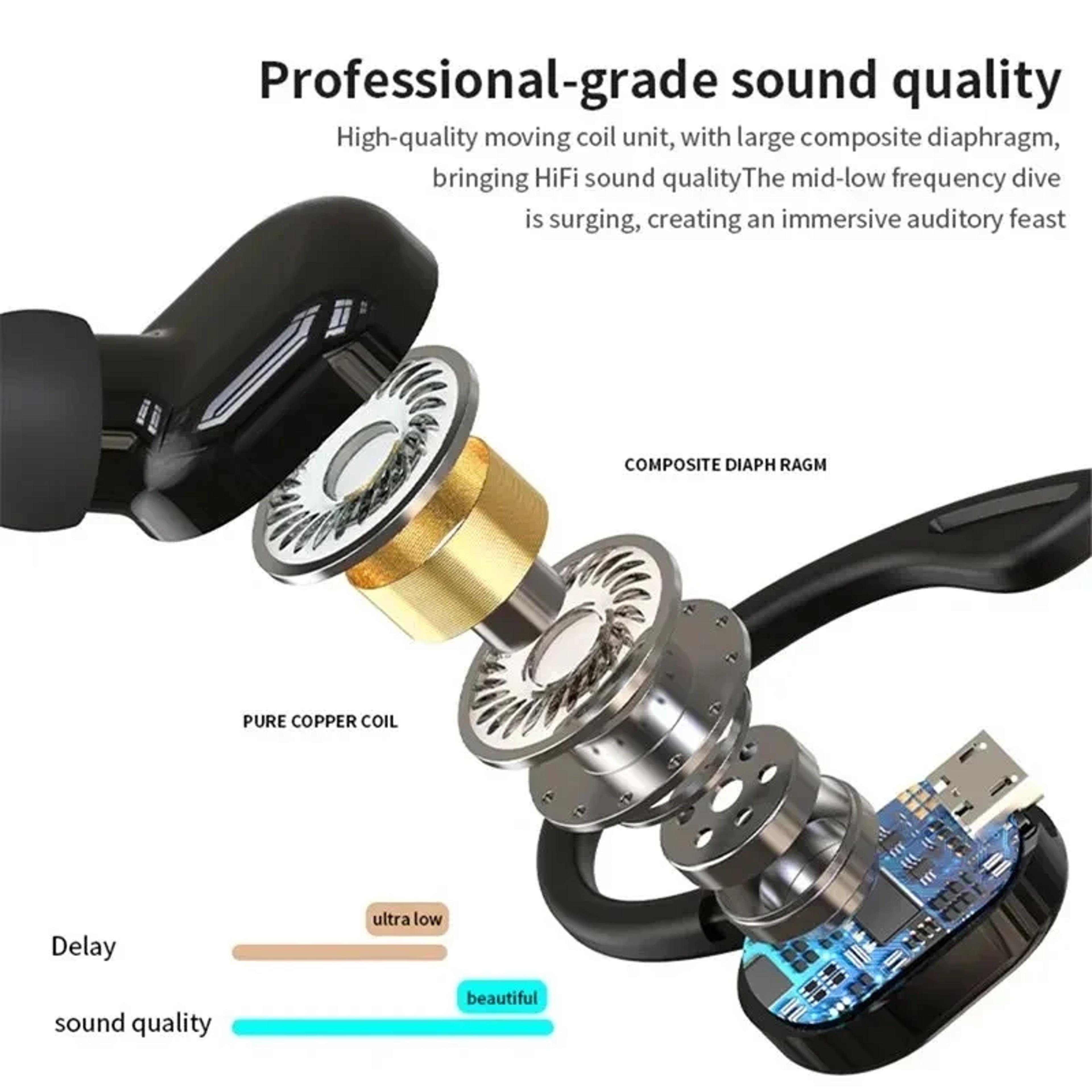 Bluetooth Ear Hook Headphones With Mic Wireless Sports  Business Headset 4
