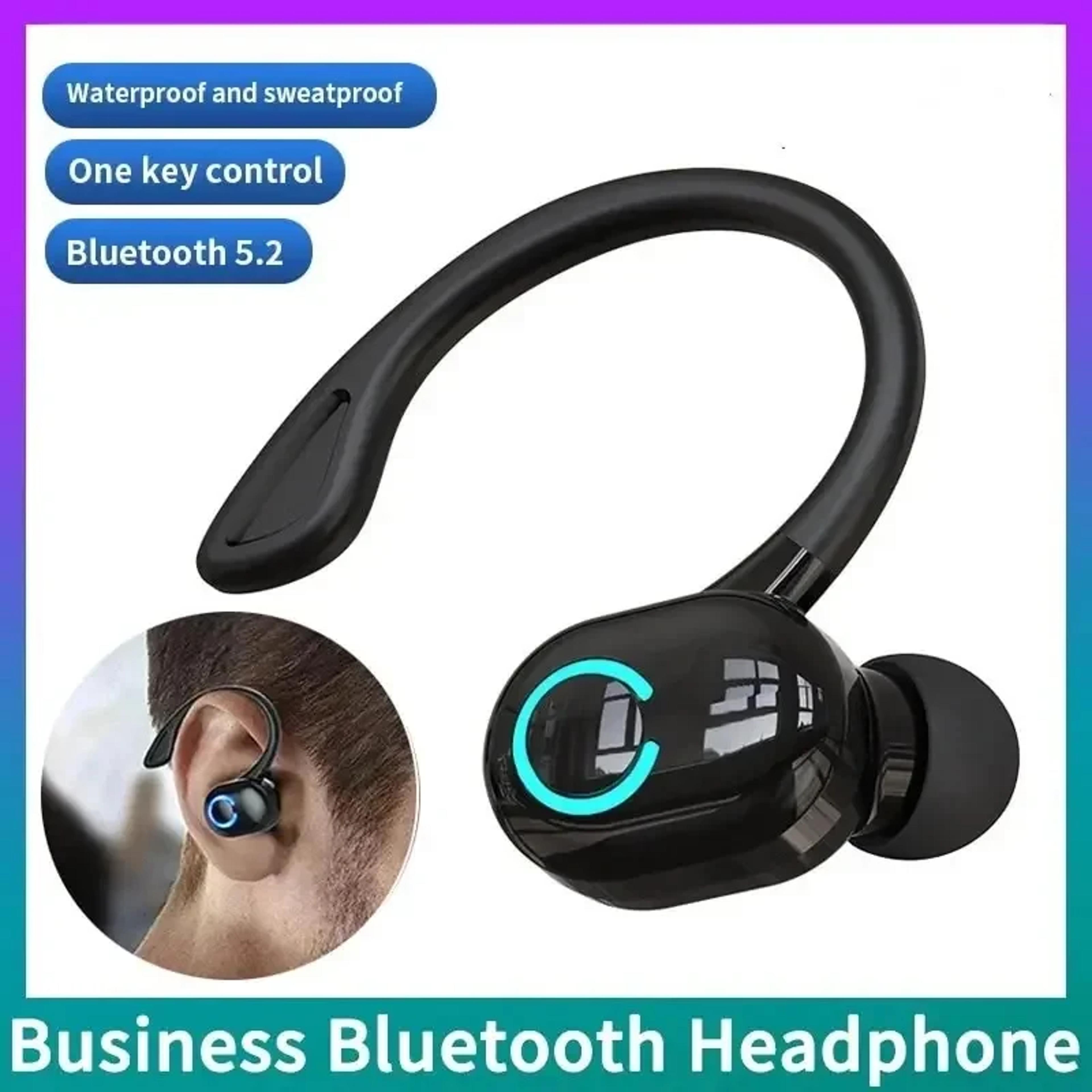 Bluetooth Ear Hook Headphones With Mic Wireless Sports  Business Headset 6