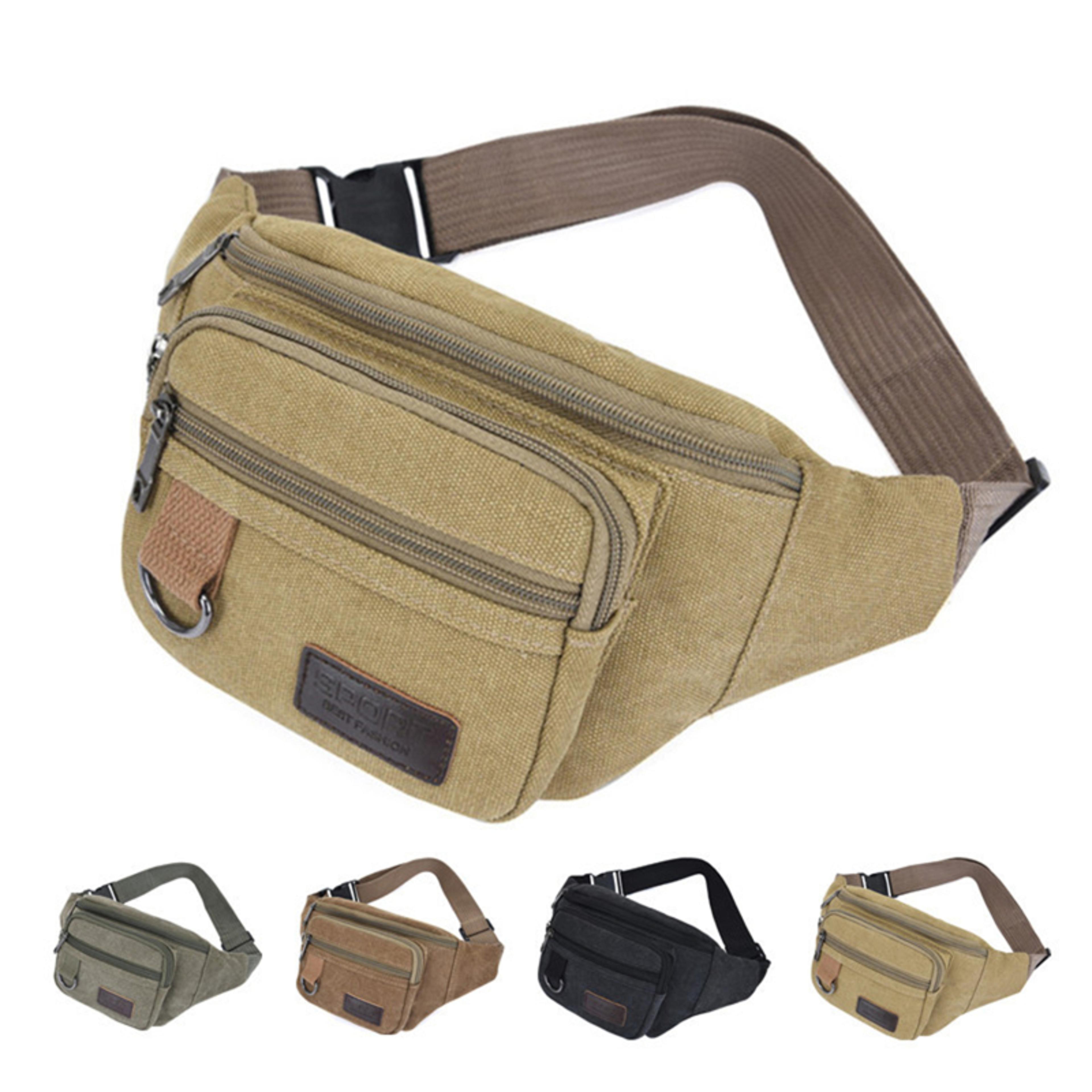 Canvas Waist Bag Belt Bag Crossbody Chest Bag For Men  Women Travel Phone Pouch 5