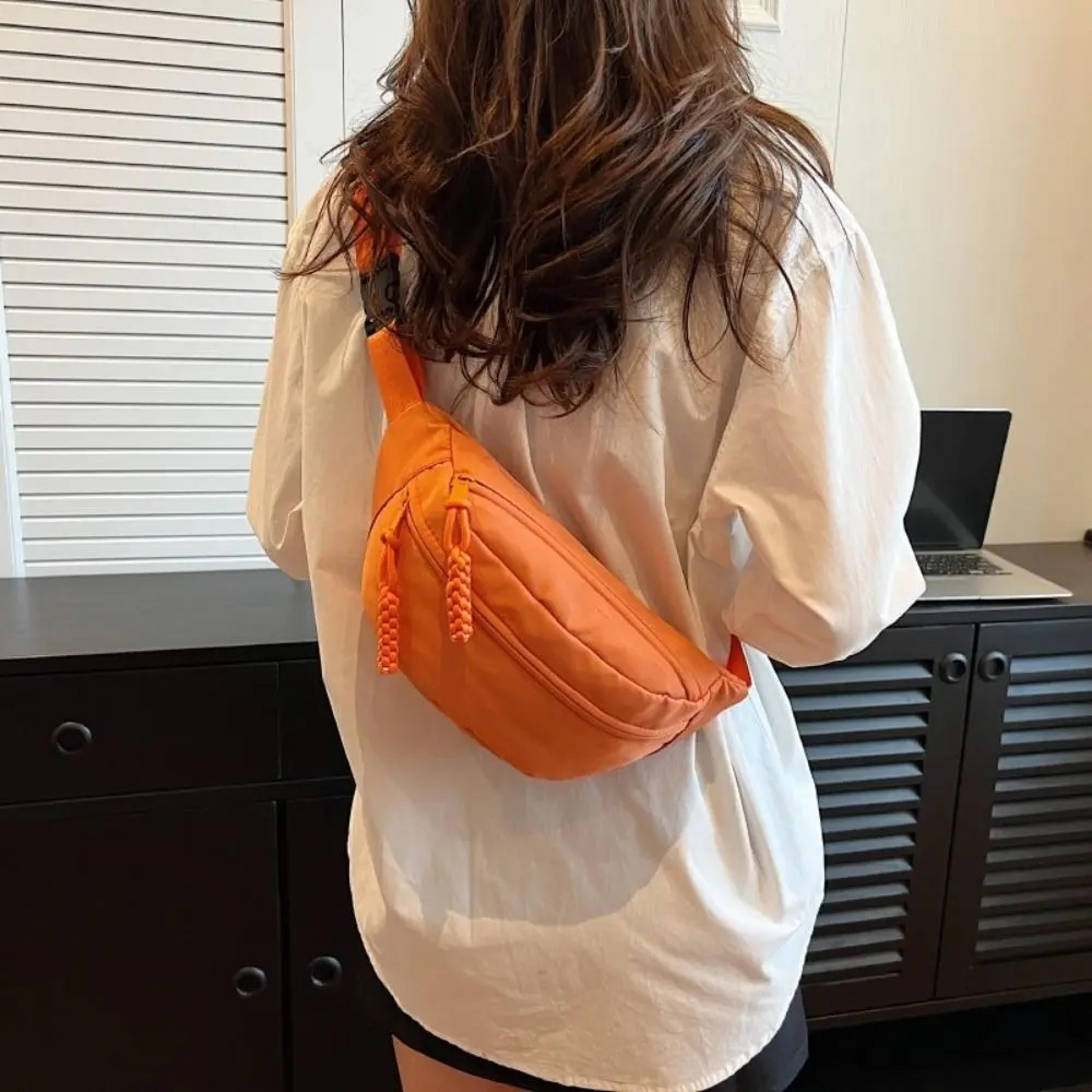 Canvas Sling Crossbody Chest Bag For Women Lightweight Half Moon Belt Bag 5