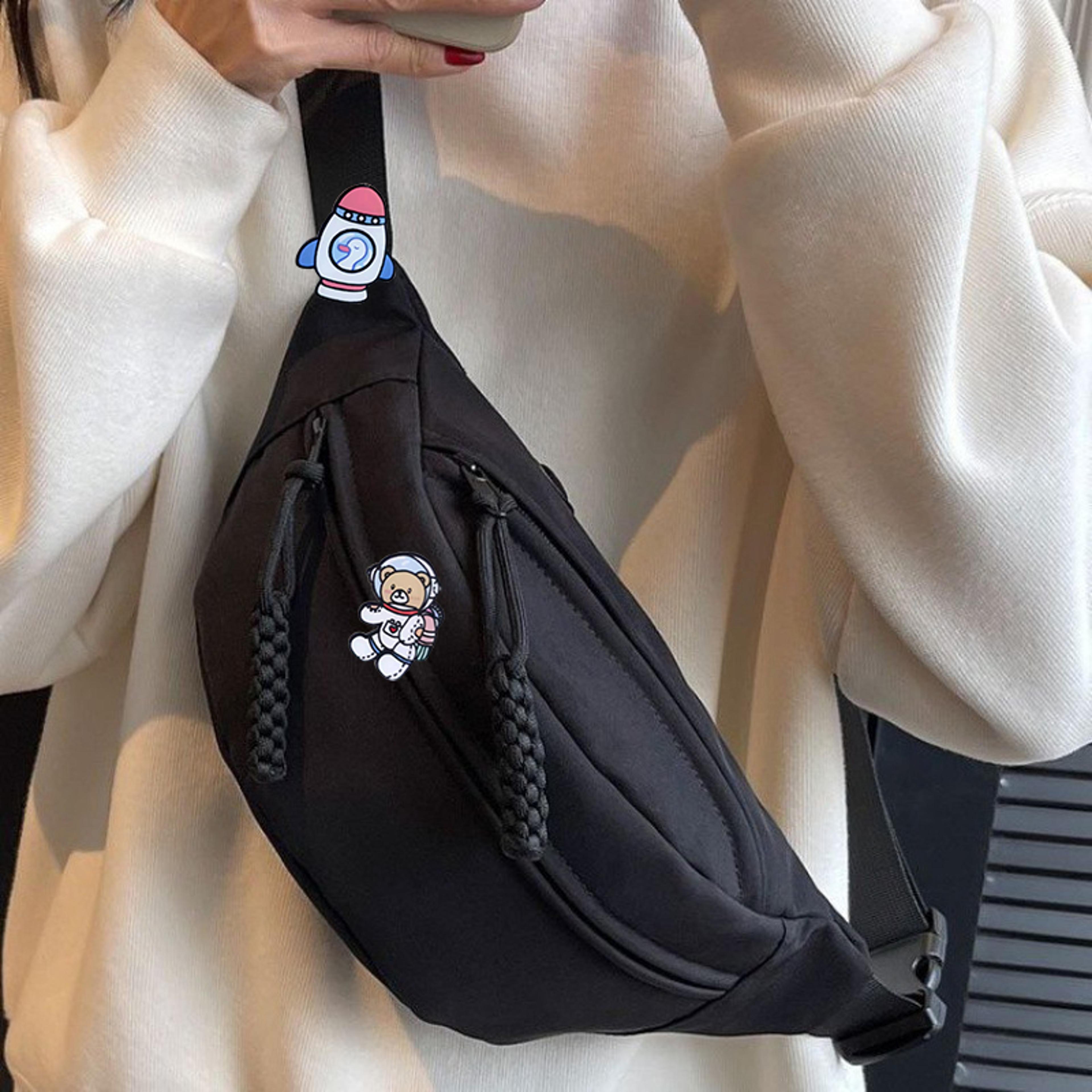 Crossbody Belt Bag For Women Large Capacity Nylon Waist Bag  Chest Sling 5