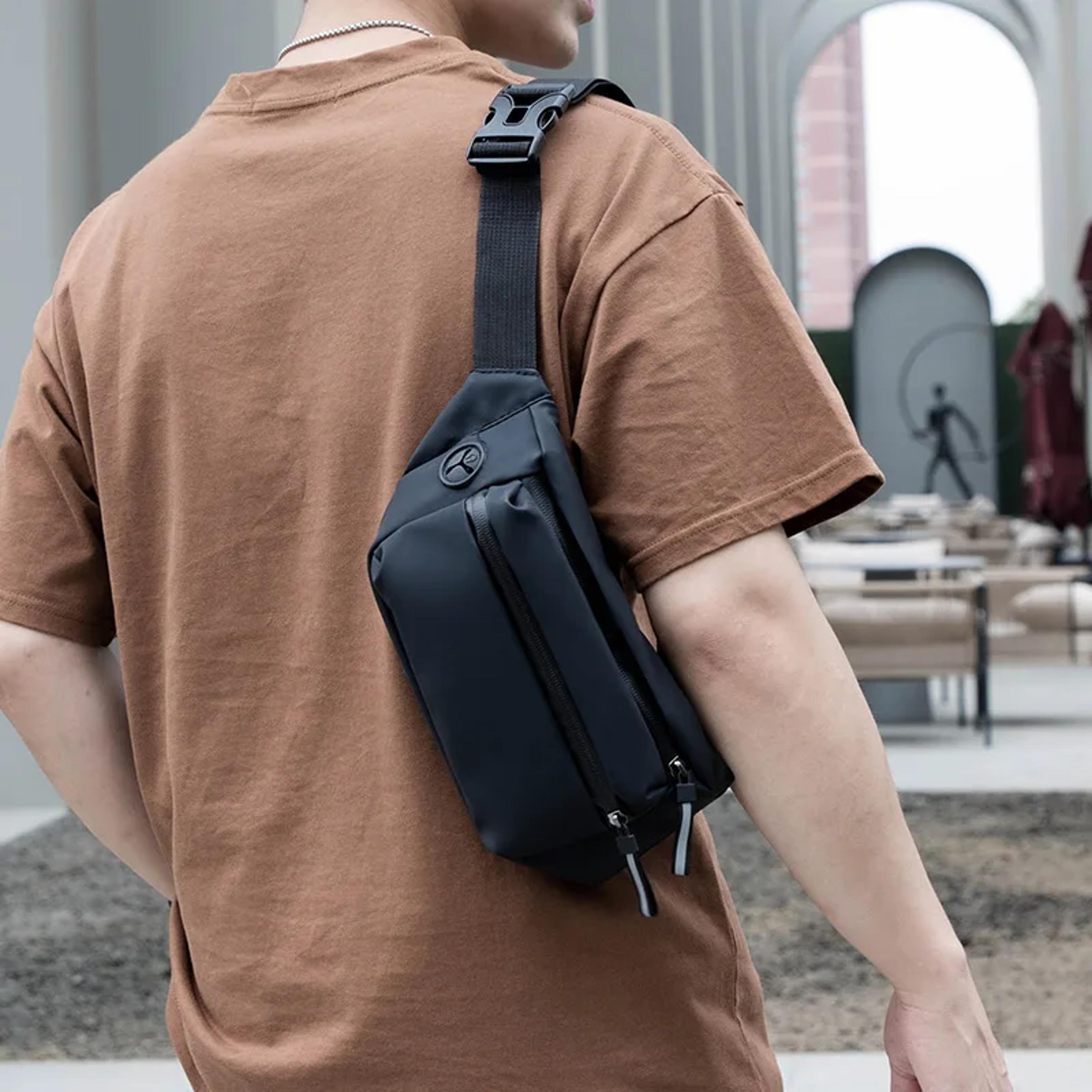 Waterproof Belt Bag For Men Crossbody Sling Chest Pack Travel Waist Bag 4