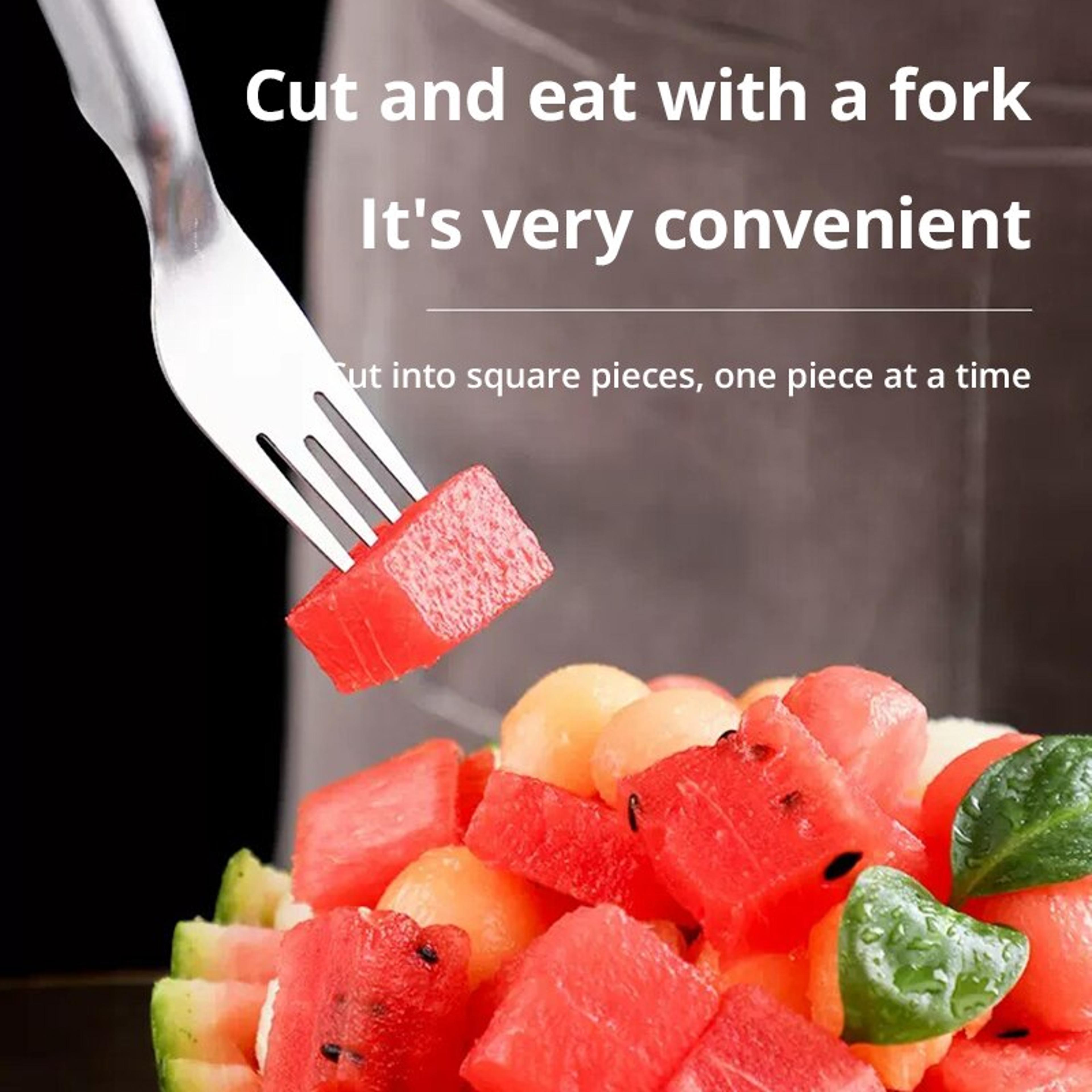 Watermelon Slicer  Fruit Cutter Fork For Easy Cubes  Back To School Backpack Kitchen Tool 4