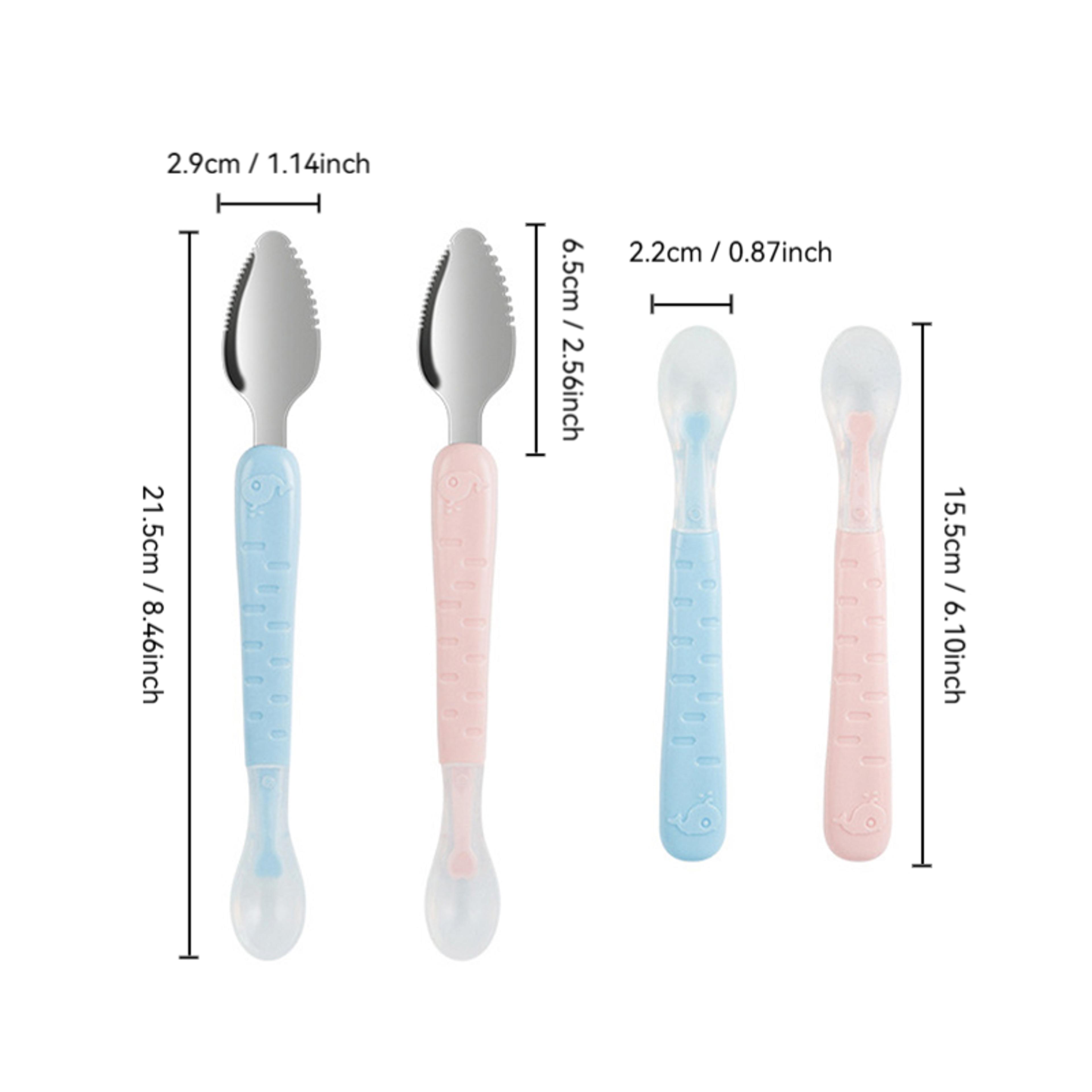Food Scraper Spoon With Dual Head Silicone Baby Puree Maker  Fruit Feeder Spoon 5