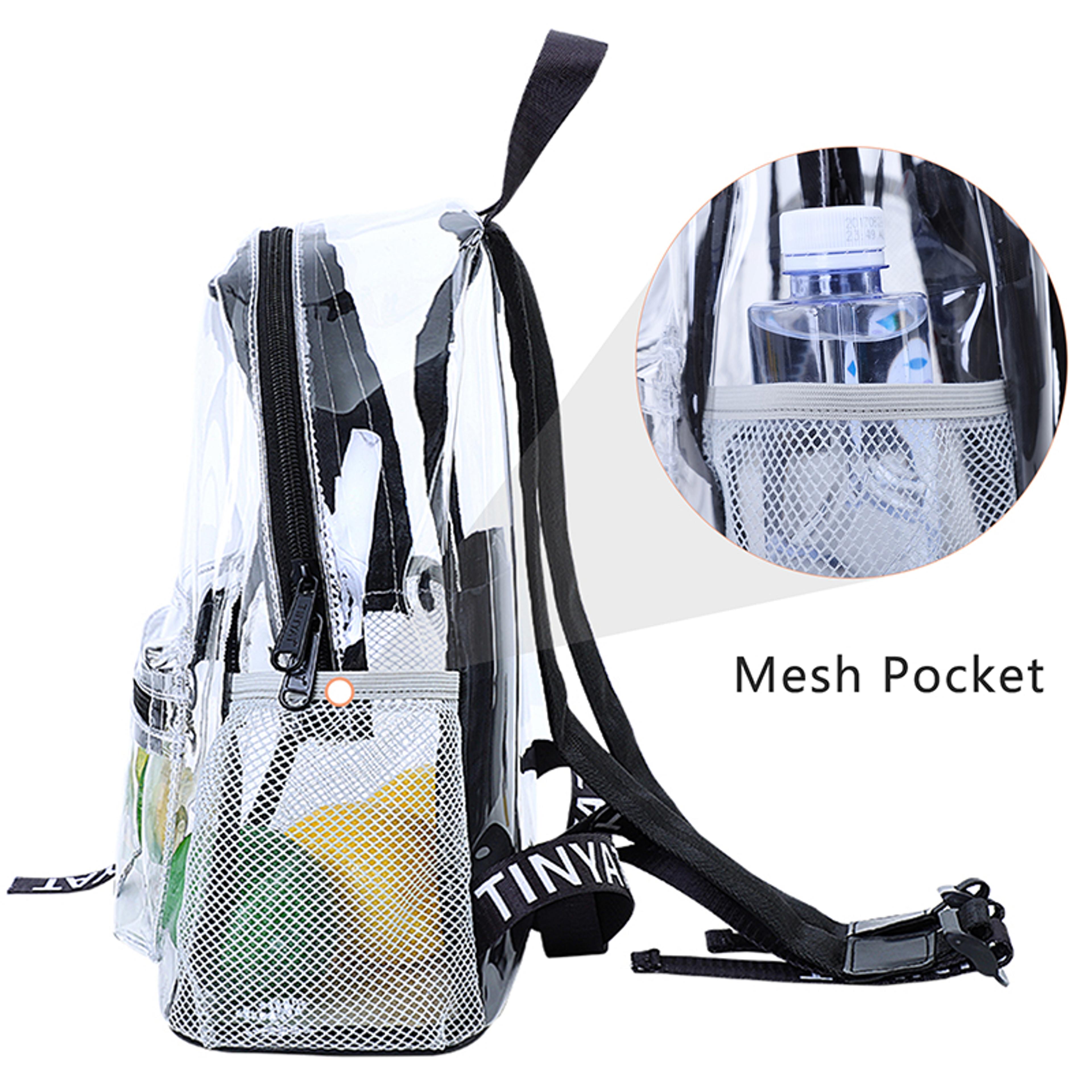 Heavy Duty Clear Backpack Large Capacity Transparent School  Travel Backpack 6