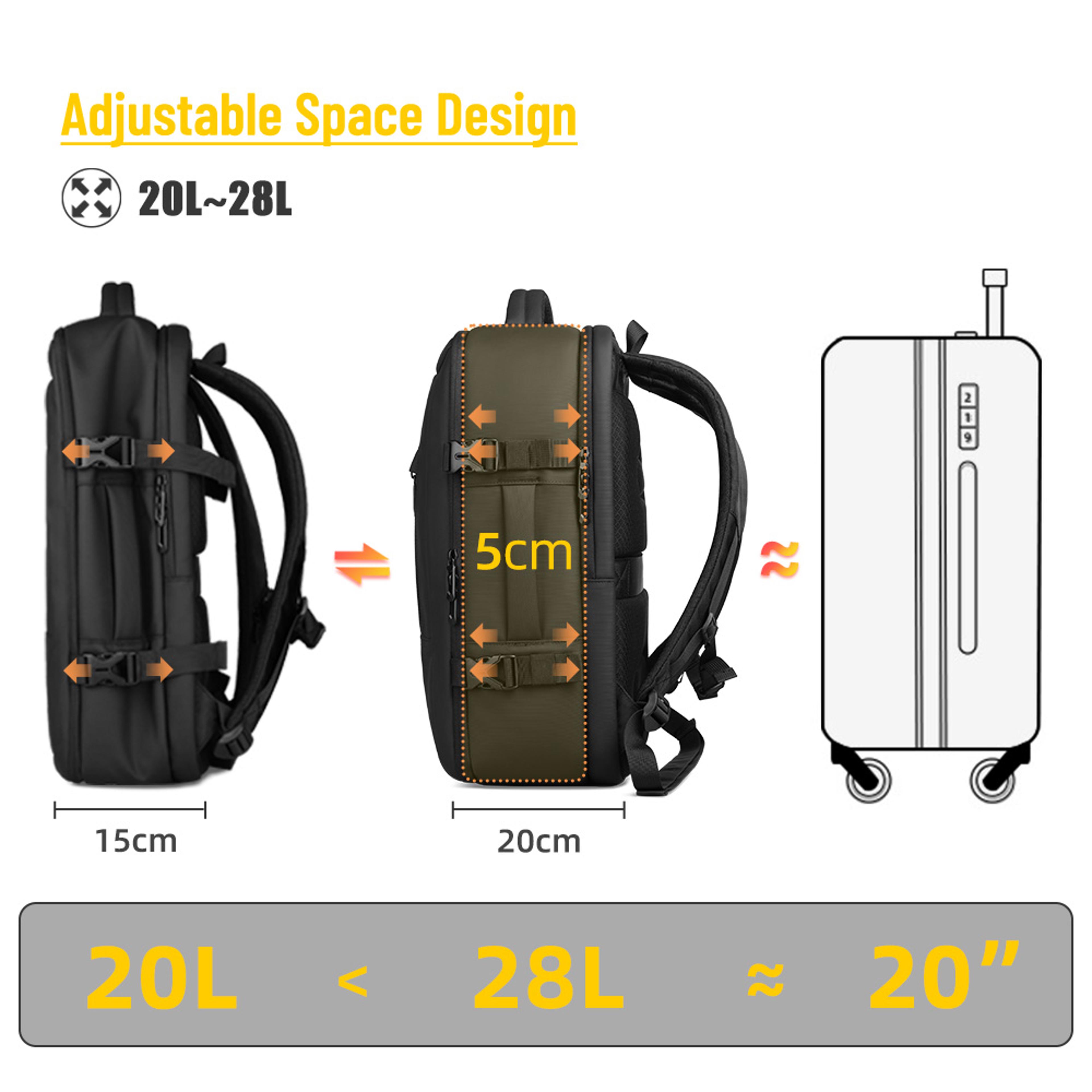 Laptop Backpack Waterproof Business Travel Carry On Backpack With USB Port 2
