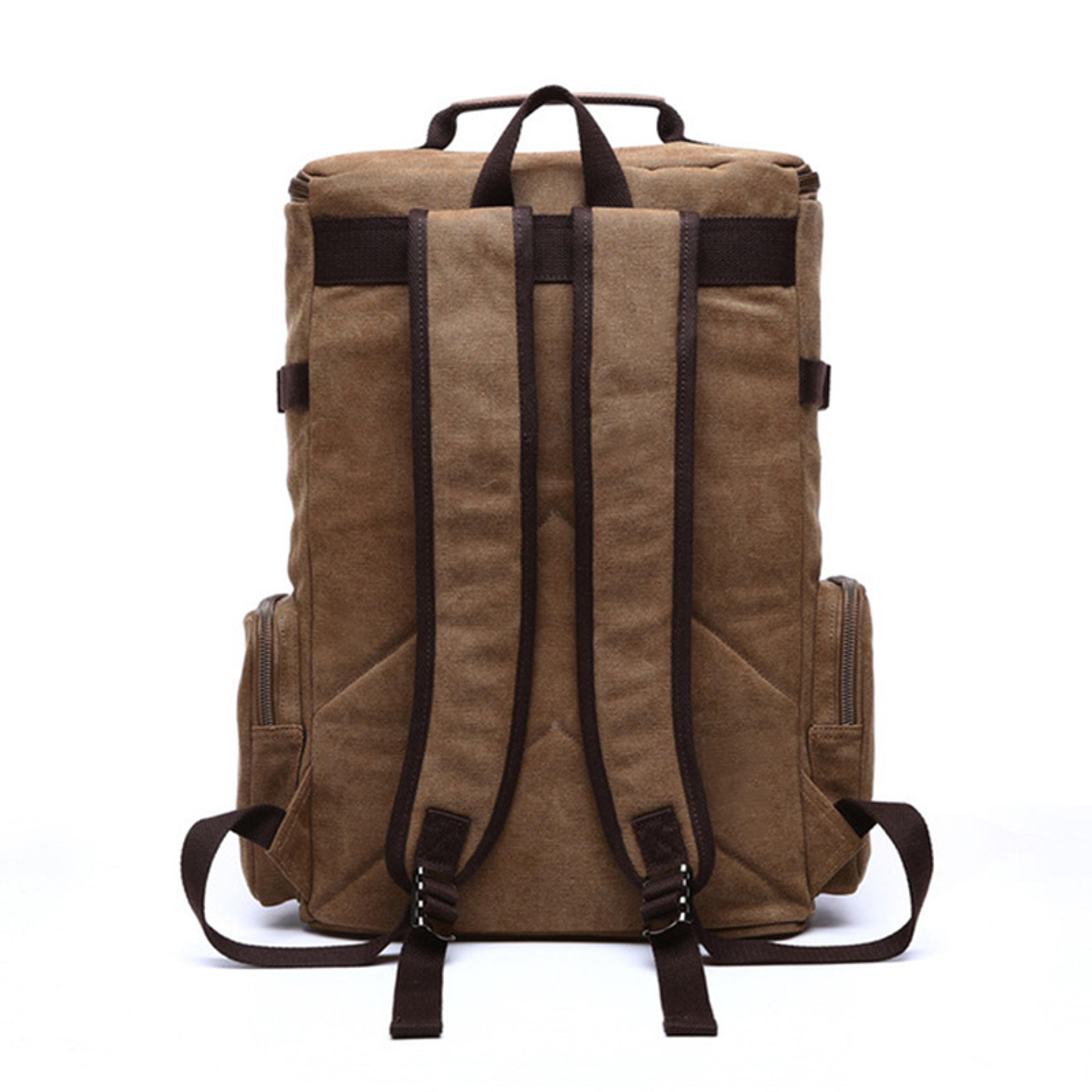 Vintage Canvas Laptop Backpack Large Capacity Travel School Rucksack For Men 8