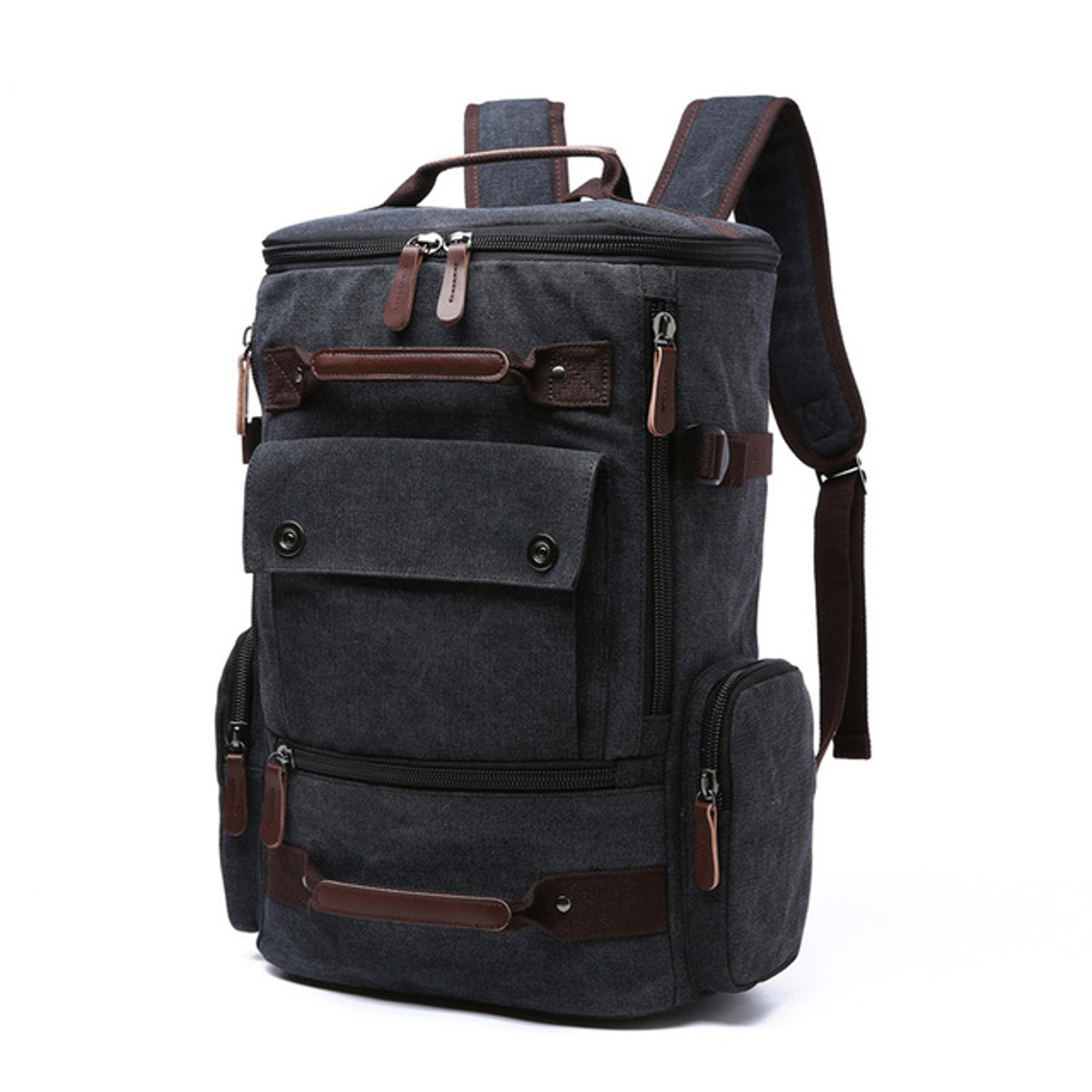 Vintage Canvas Laptop Backpack Large Capacity Travel School Rucksack For Men 4